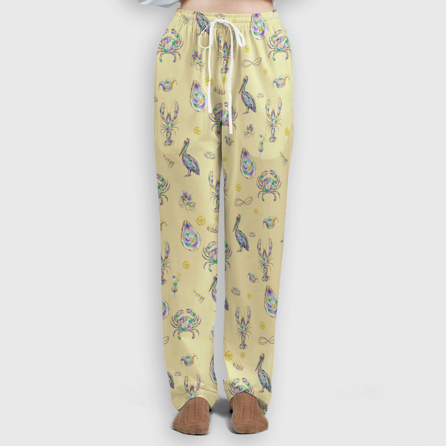 Mardi Gras Seafood Nurse Scrub Set, Comfortable Uniform Scrubs For Nursing