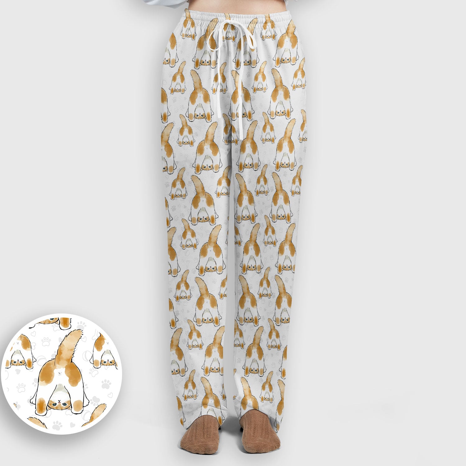 Cute Cat Butt Nurse Scrub Set, Cat Pattern Medical Shirt For Pet Lover, Breathable Fabrics Nursing Uniform