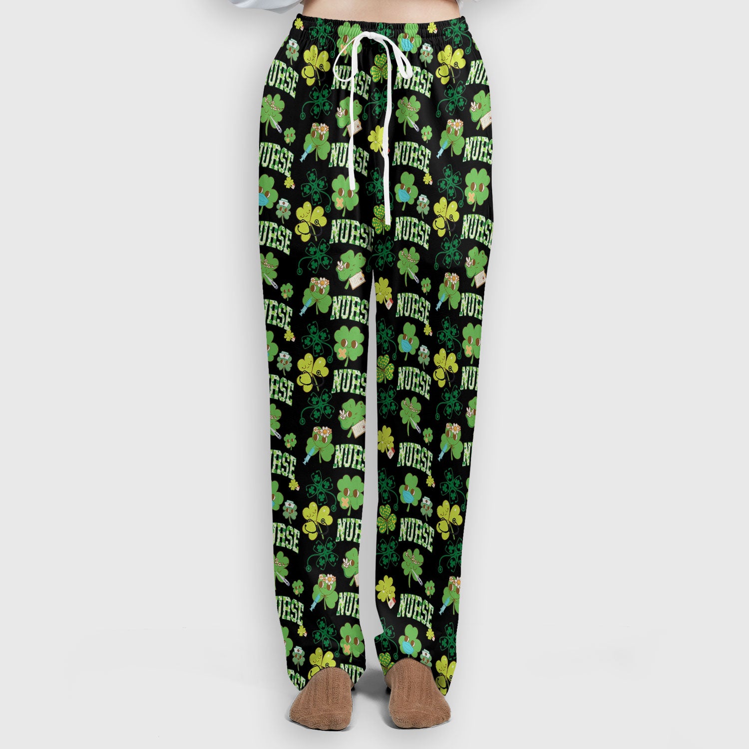 Lucky Shamrock Nurse Scrub Set, St. Patrick’s Day Nursing Shirt, Breathable Fabrics Nursing Uniform