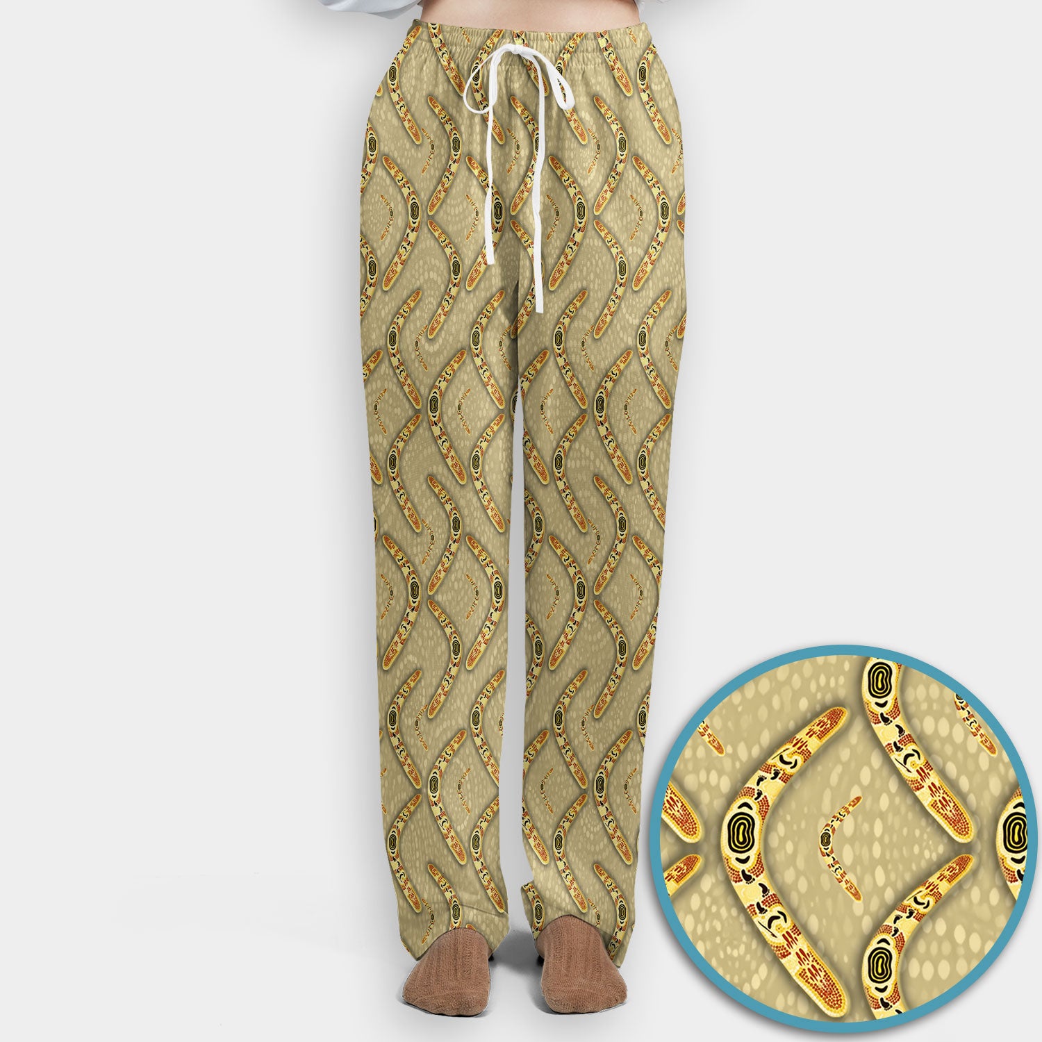 Aboriginal Boomerang Pattern Women Scrub Set, Breathable Med Uniform