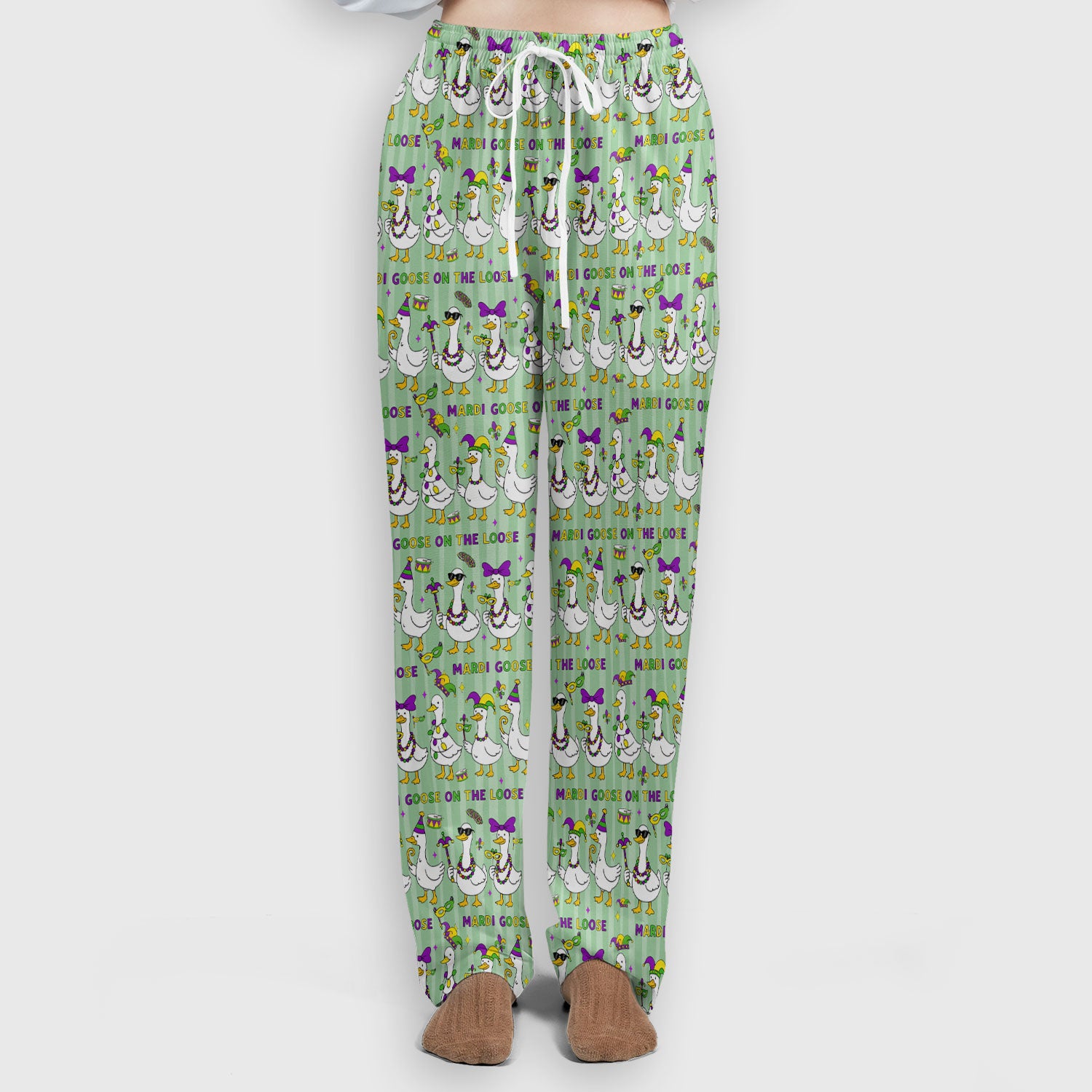Mardi Gras Goose Nurse Scrub Set, Funny Carnival Medical Pattern Nurse Shirt, Breathable Fabrics Nursing Uniform