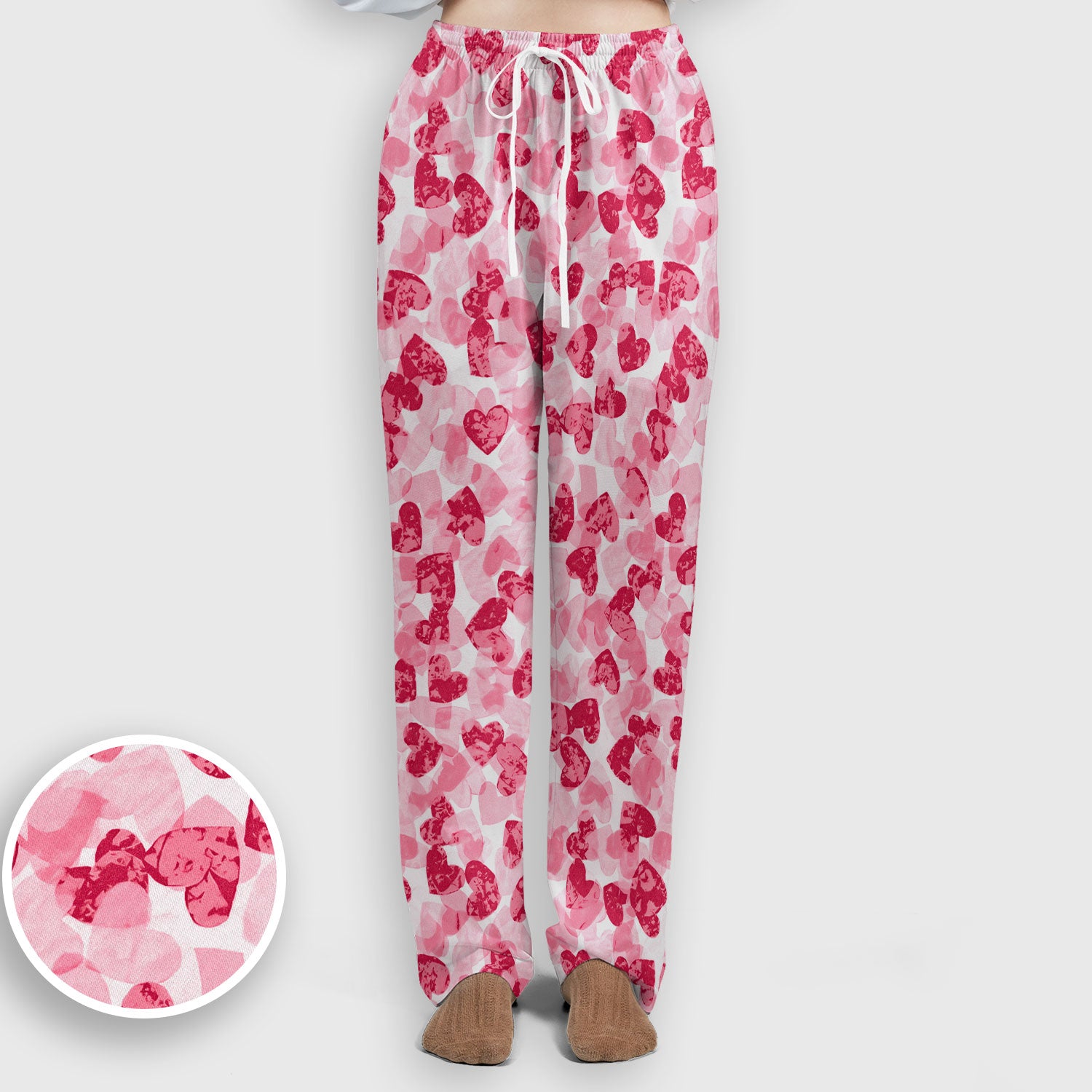 Valentine Heart Pattern Medical Scrub Set, Women's Scrub Sets