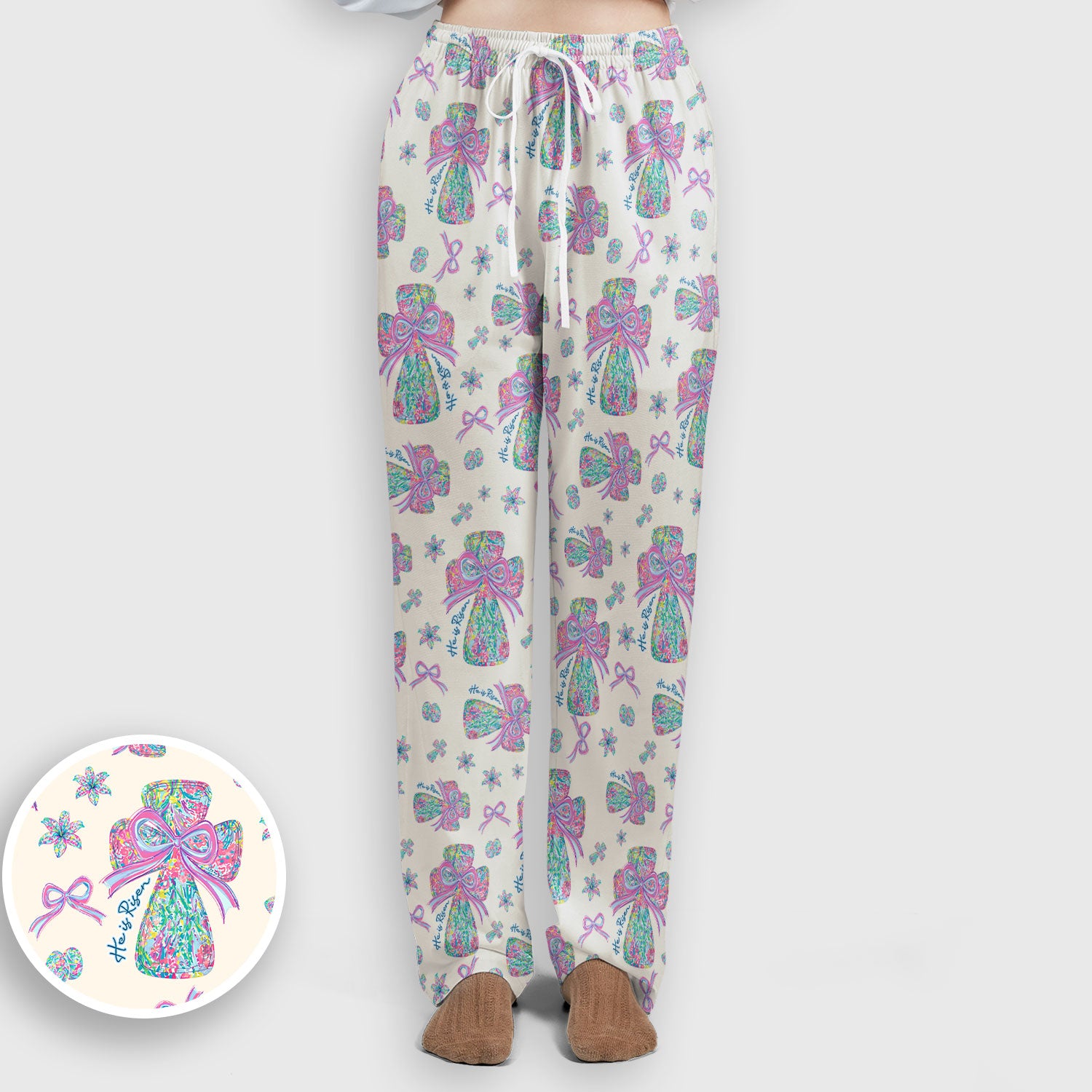 Colorful Bow Pattern Women's Scrub Sets, Breathable Med Uniform