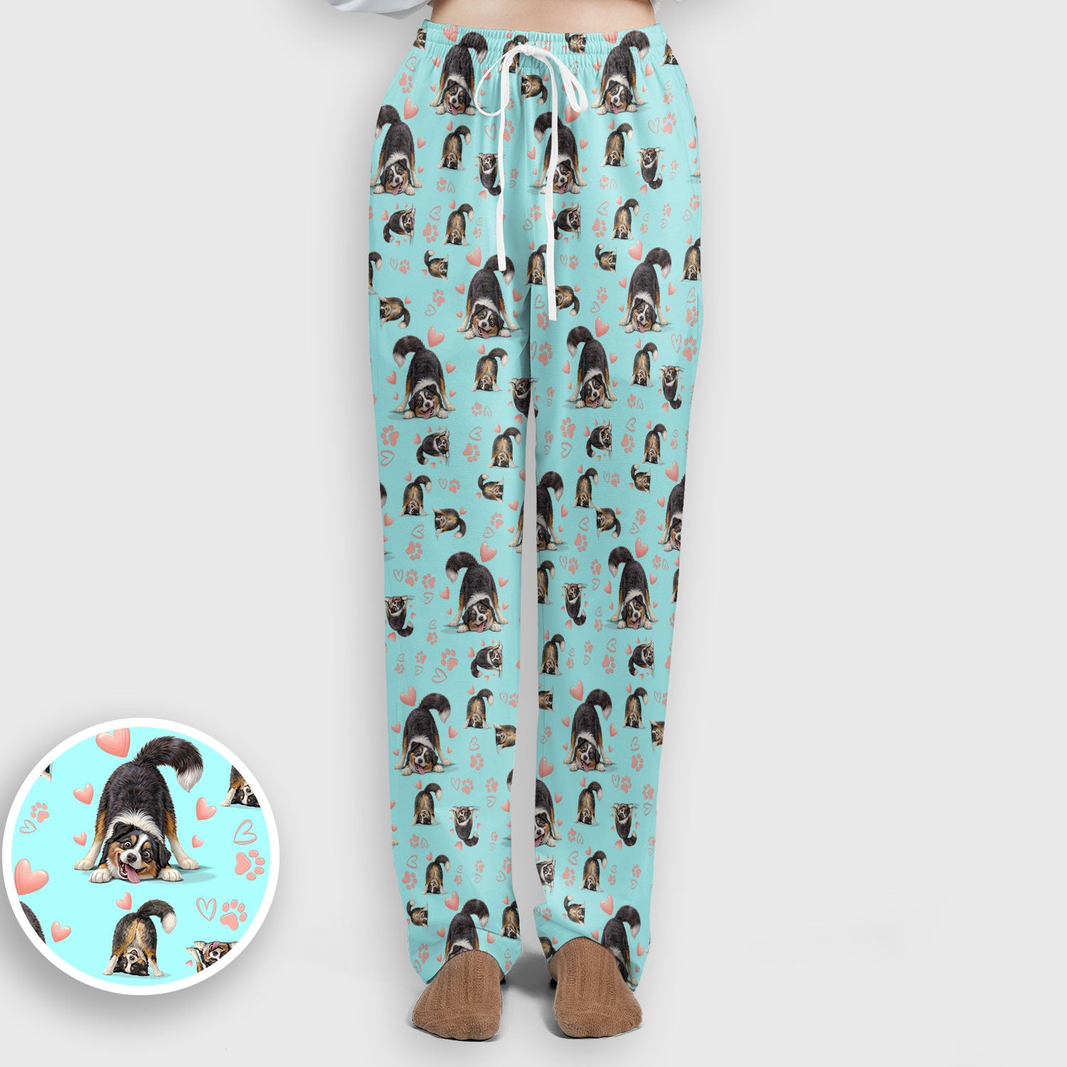 Playful Dog Heart Medical Print Scrub Set, Breathable Med Uniform