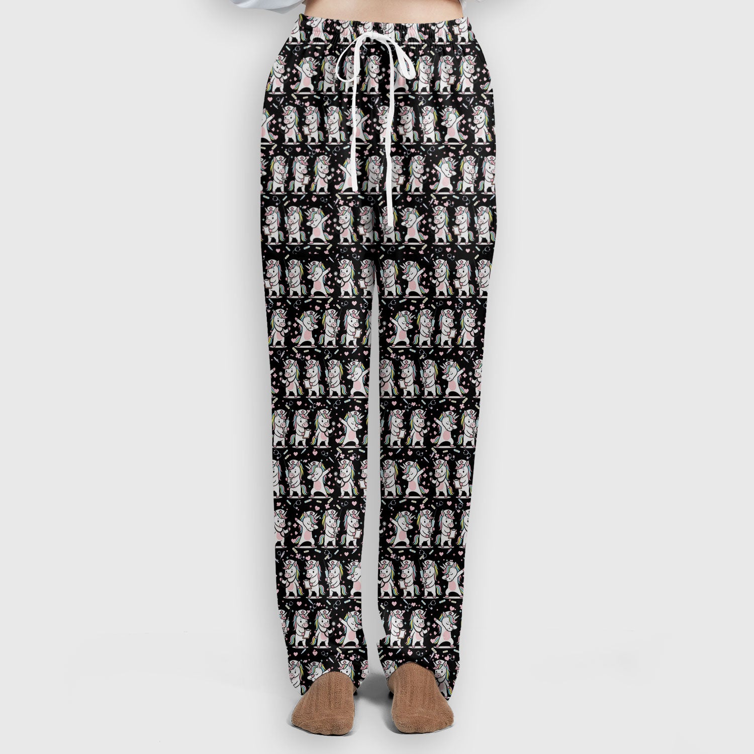 Cute Unicorn Nurse Scrub Set, Playful Medical Cartoon Nursing Shirt, Breathable Fabrics Nurse Uniform