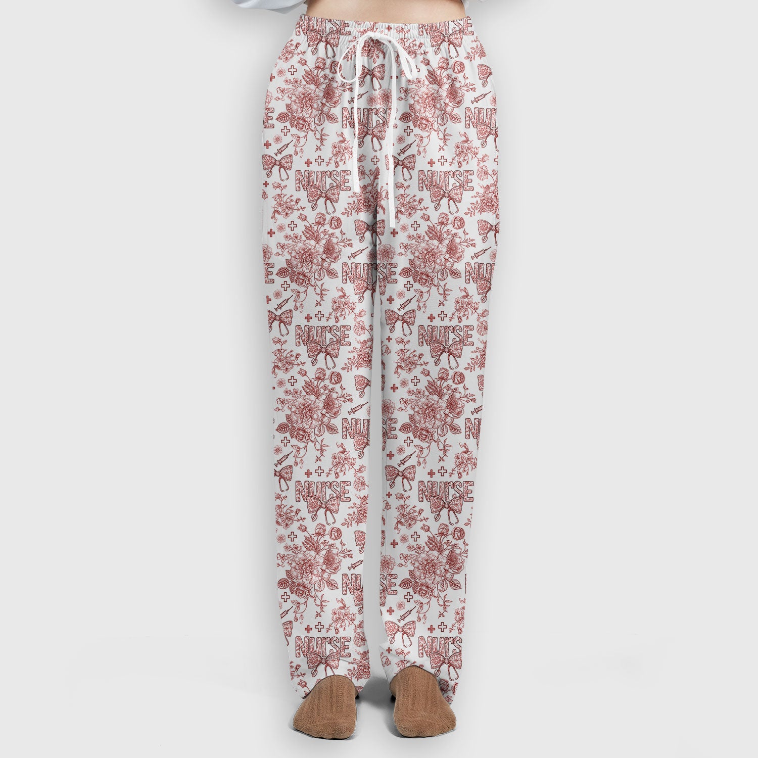Toile de Jouy Nurse Scrub Set - Elegant Floral Pattern Scrubs for Women - Stylish Flower Medical Scrubs Gift for Healthcare Workers
