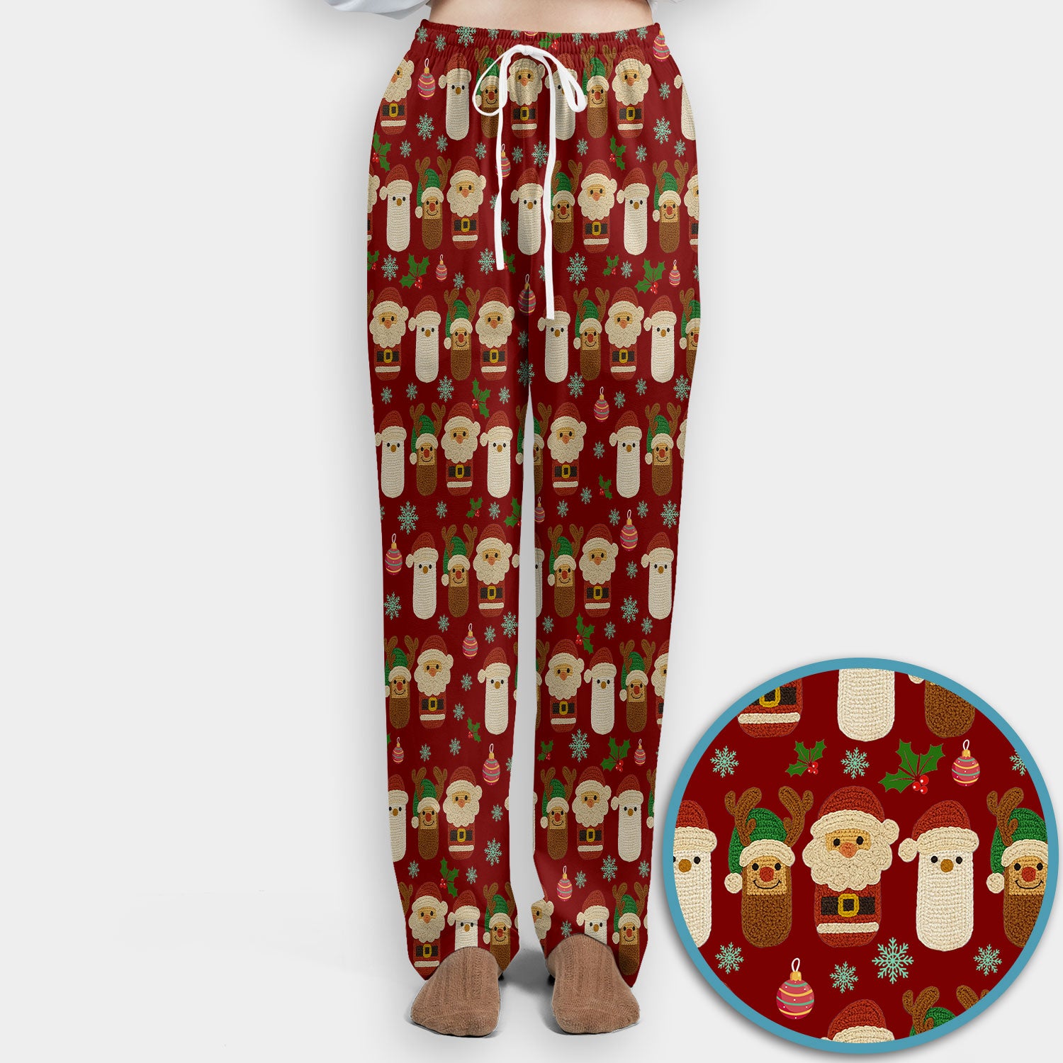 Christmas Santa Reindeer Snowman Scrub Set - Holiday Chill Pill Scrubs Pants and V Neck Top - Funny Medical Uniform for Women