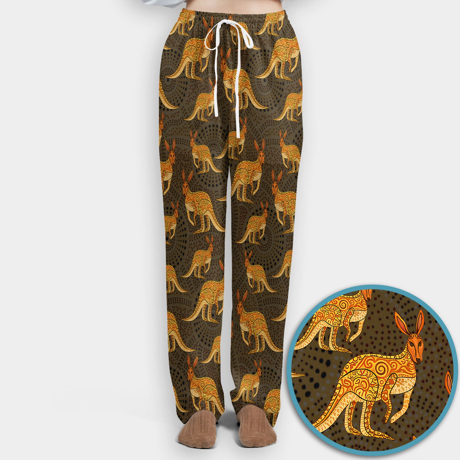 Australian Kangaroo Dot Art Inspired Nursing Scrub Set - Women Uniform