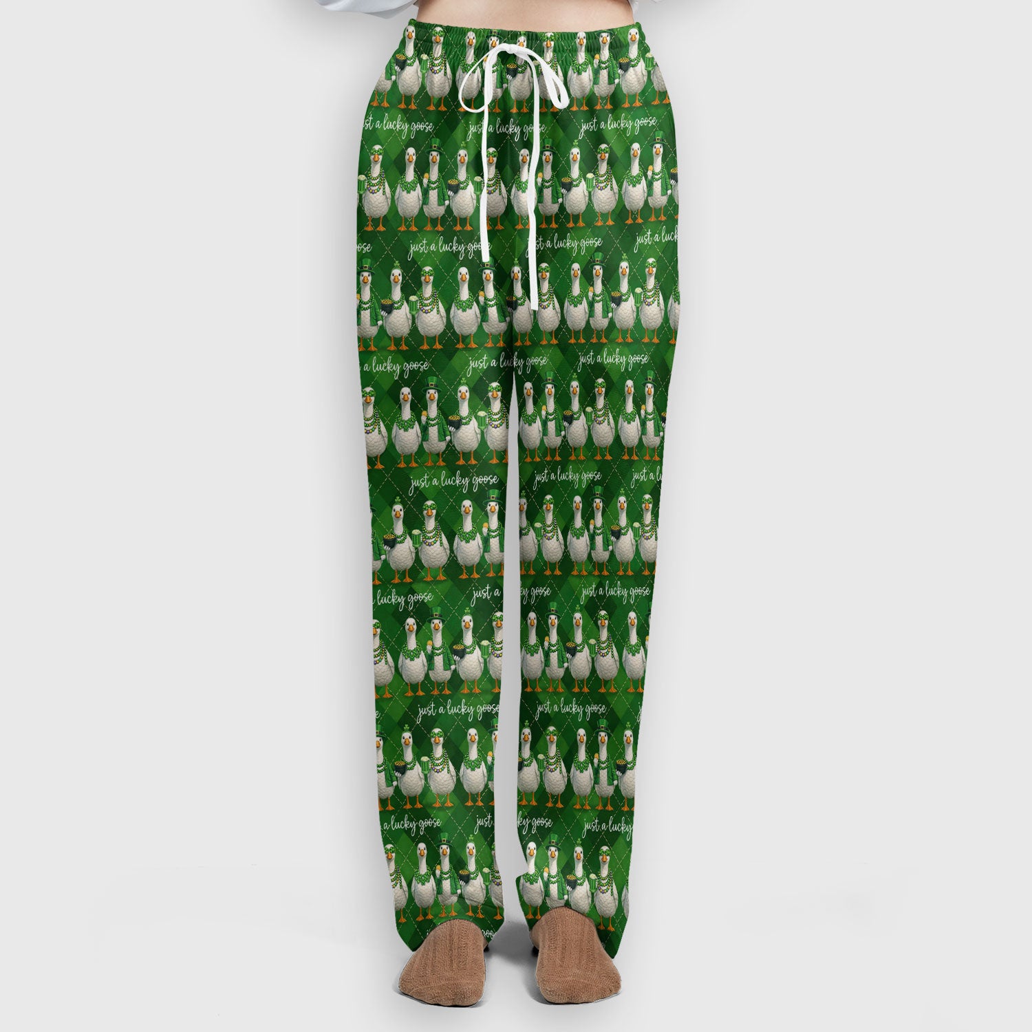 Lucky Goose St Patrick Green Argyle Print Set, Breathable Med Uniform