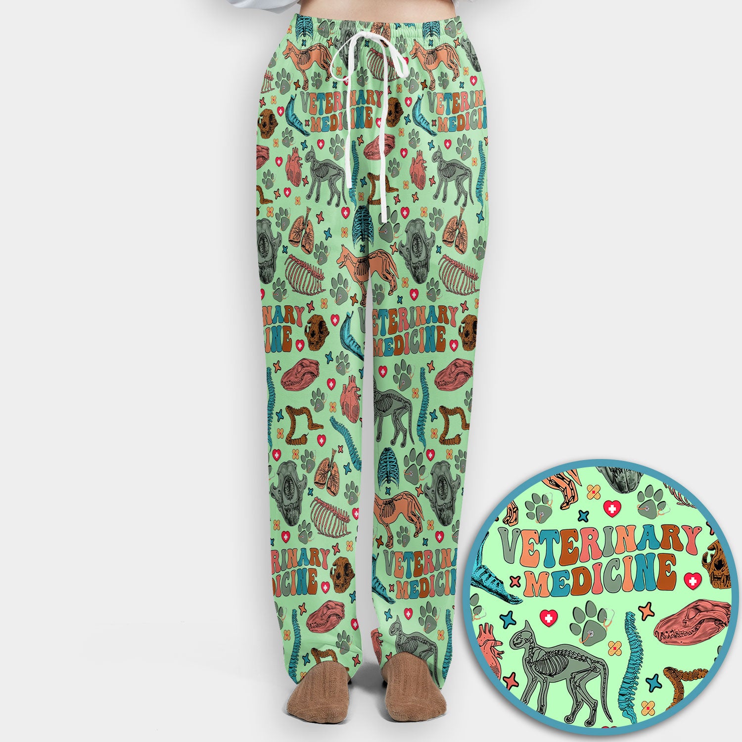 Vet Tech Scrub Set - Veterinary Medicine Scrubs Pants and V Neck Top - Animal Medical Uniform for Women Nurse Gift