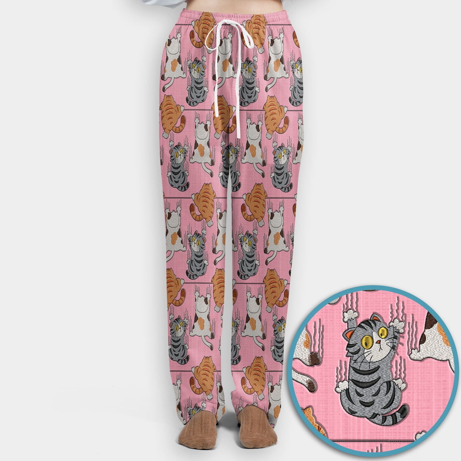 Cute Cat Pattern Nurse Scrub Set, Cats Medical Pattern Shirt, Breathable Fabrics Nursing Uniform