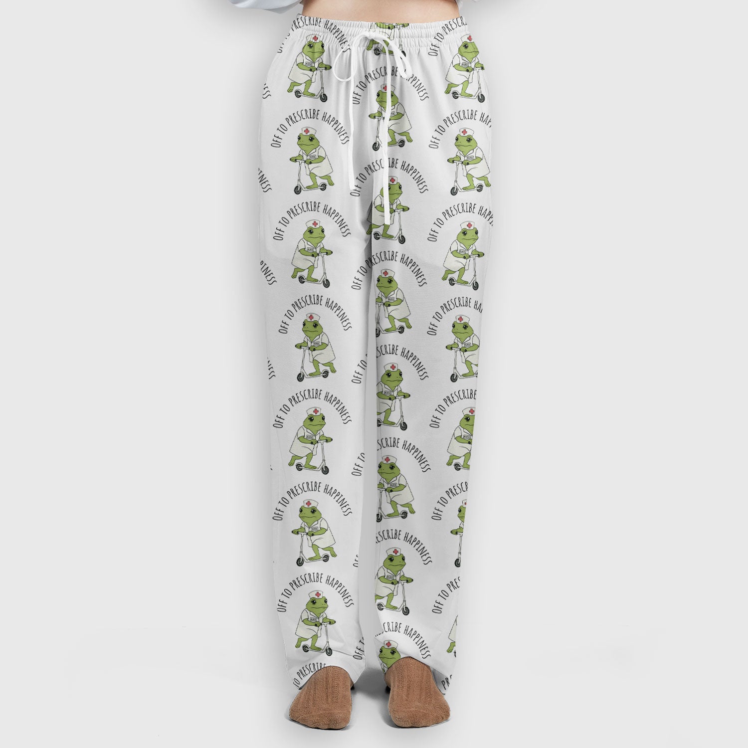 Cute Frog Nurse Off To Prescribe Happiness Scrub Set, Breathable Med Uniform