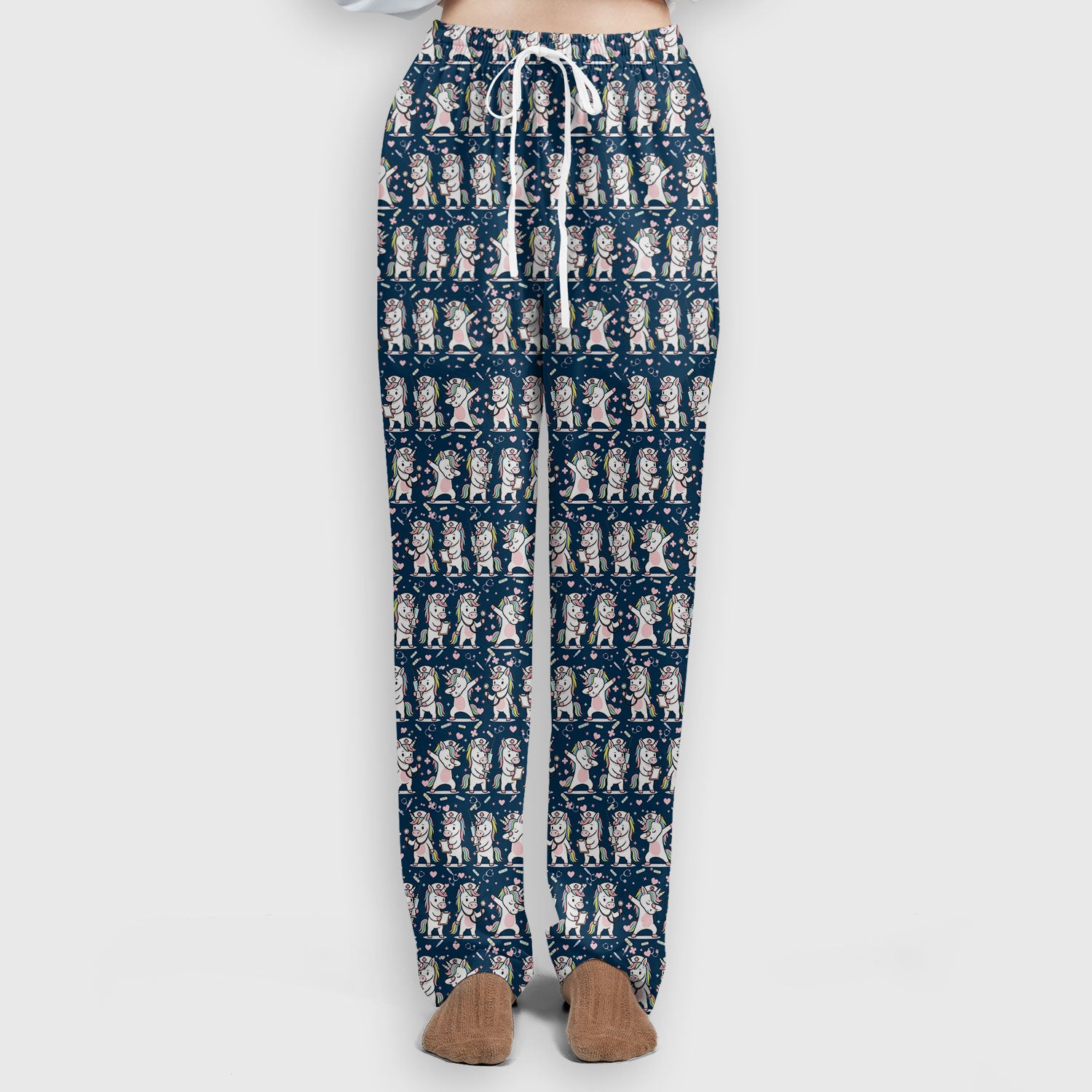 Cute Unicorn Nurse Scrub Set, Playful Medical Cartoon Nursing Shirt, Breathable Fabrics Nurse Uniform