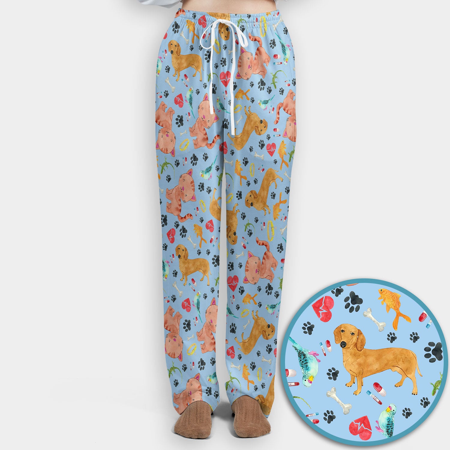 Cute Cat Dog Scrub Set - Animal Lover Medical Uniform - Funny Veterinary Nurse Gift for Women RN CNA LPN