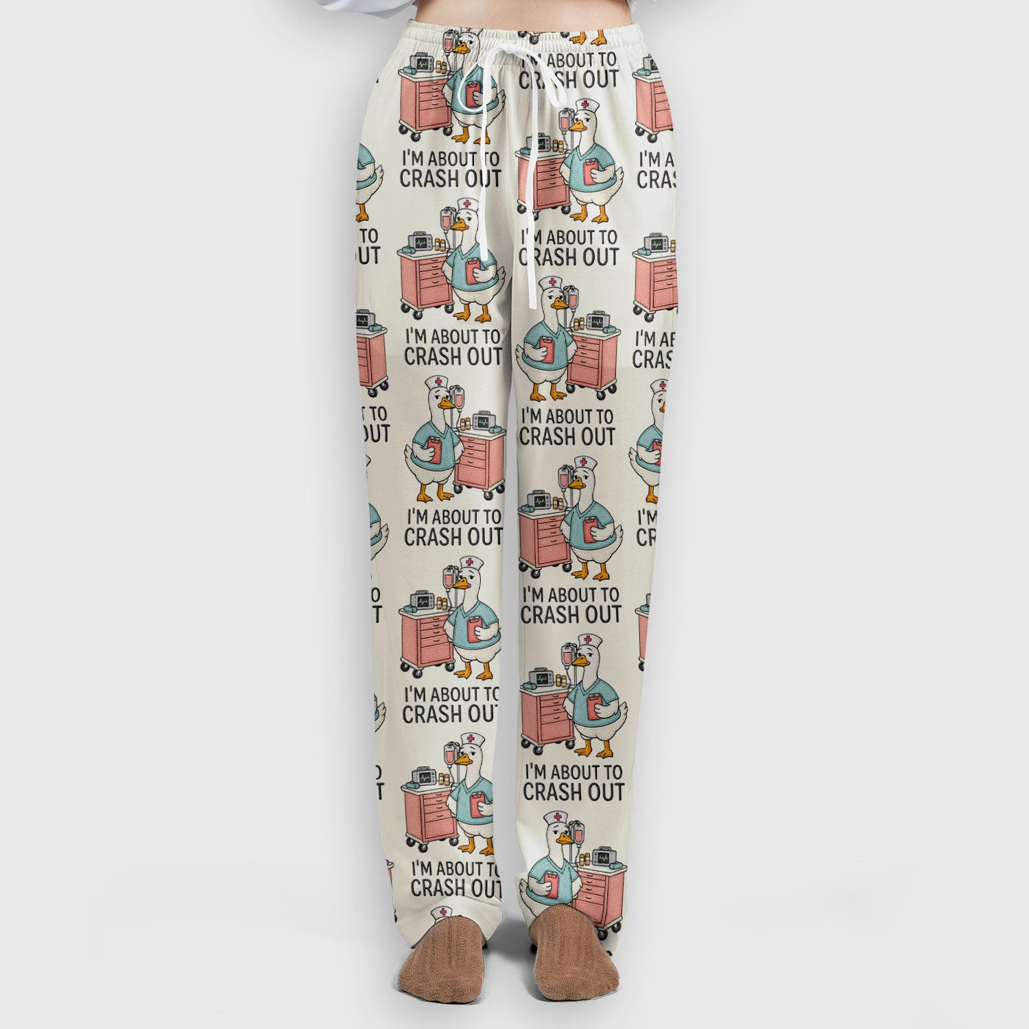 Funny Nurse Goose Crash Out Pattern Scrub Set, Nurse Uniform Scrubs Set