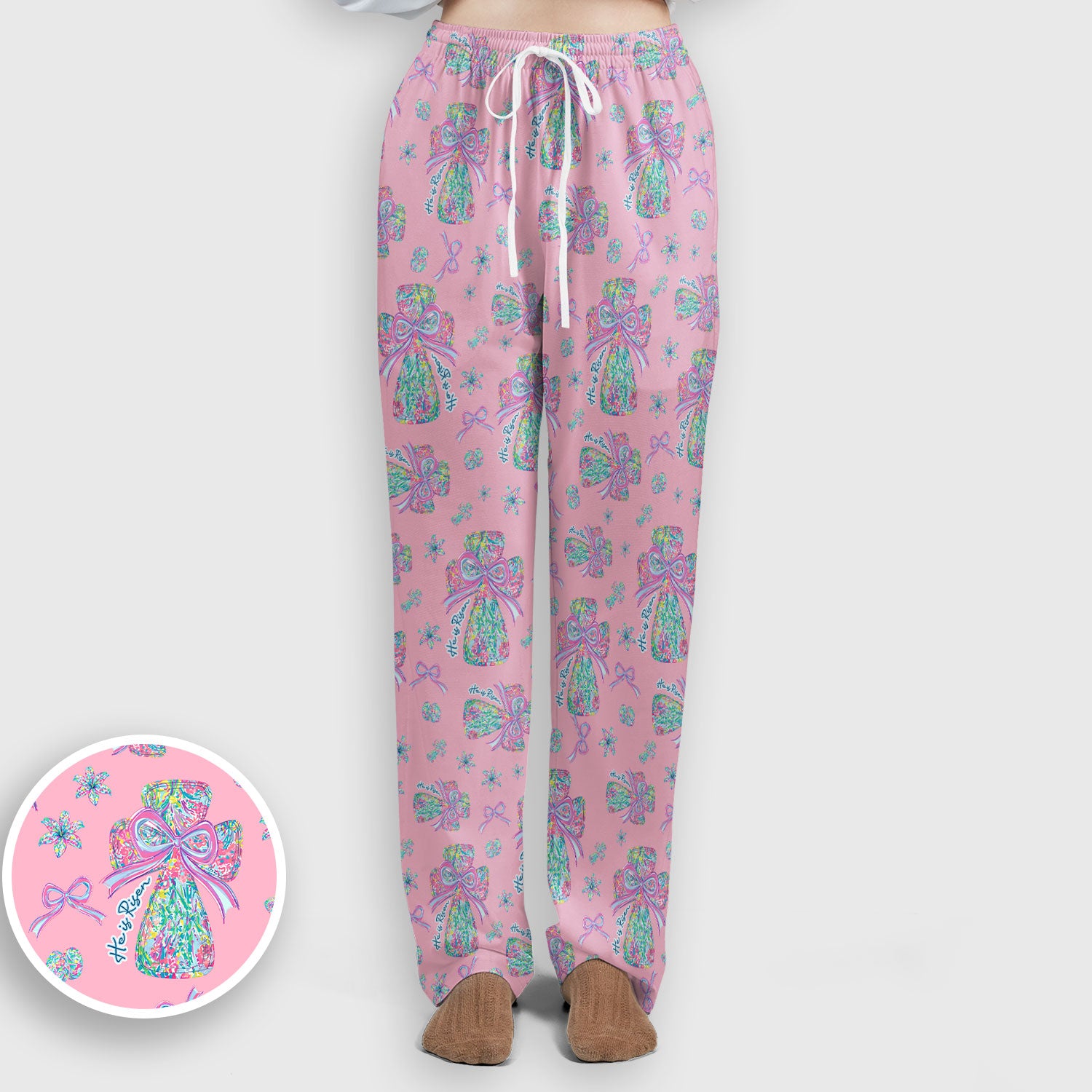 Colorful Bow Pattern Women's Scrub Sets, Breathable Med Uniform