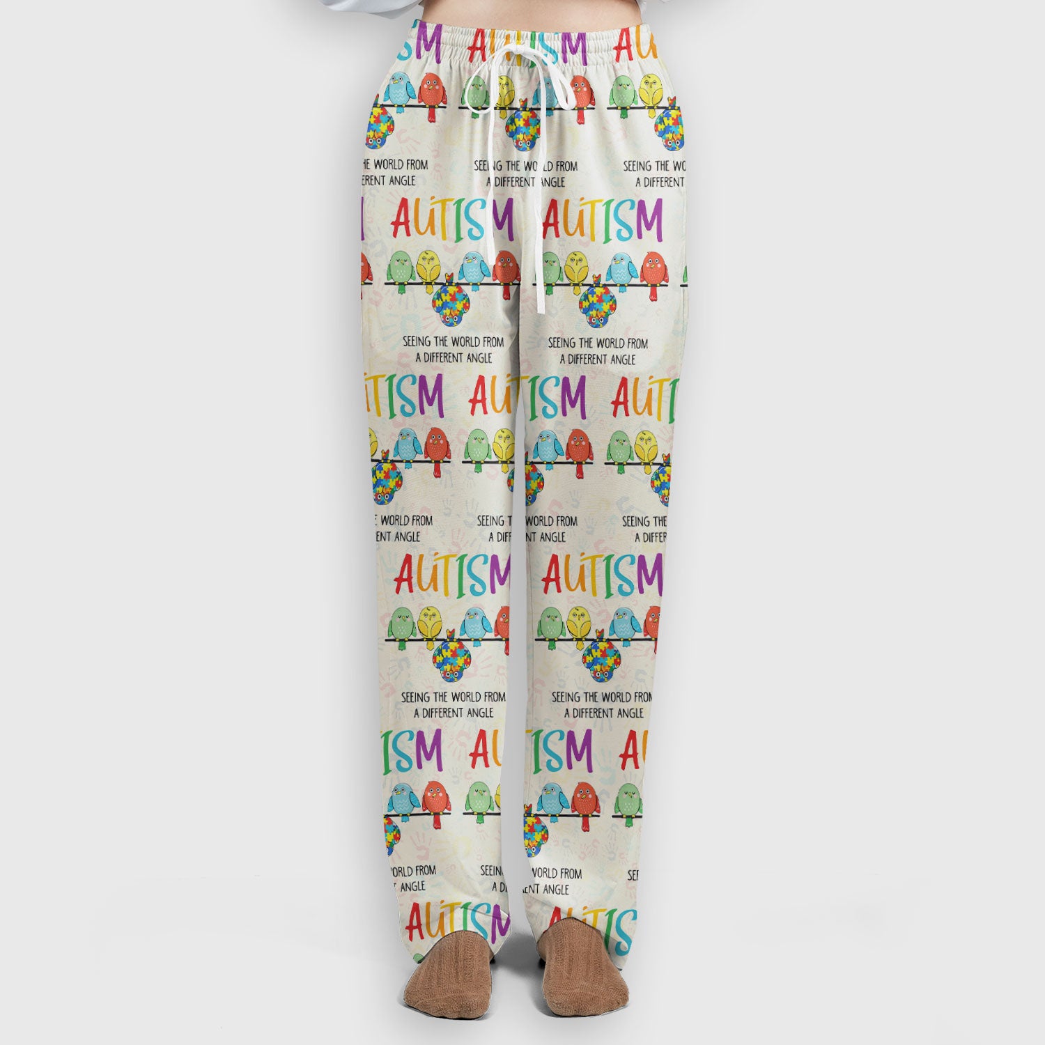 Autism Seeing The World From A Different Angle Birds Scrub Set, Breathable Med Uniform