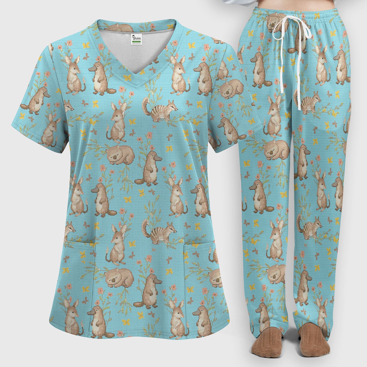 Australian Baby NICU Nurse Scrub Set, Pediatric Nursing Uniform, Comfortable Scrubs For Nurses
