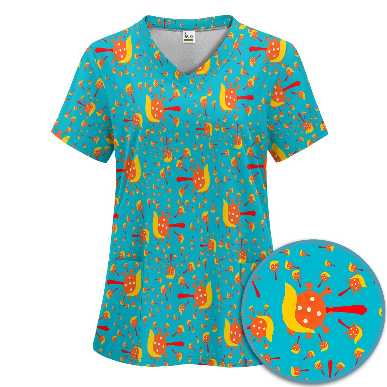 The Deadliest Virus Is Ignorance Scrub Set - Black Nursing Scrubs Pants and V Neck Top - Breathable Fabrics Nursing Uniform