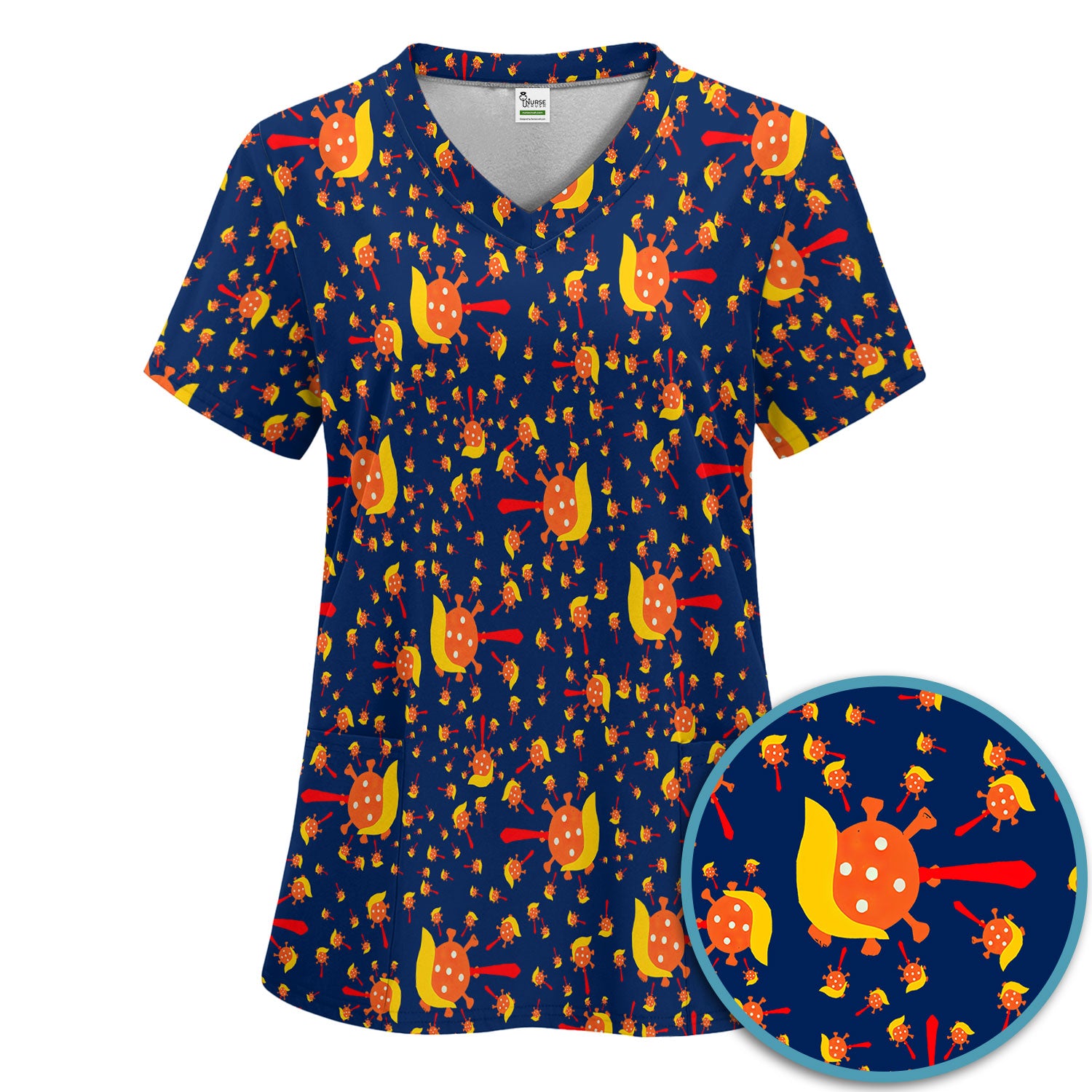 The Deadliest Virus Is Ignorance Scrub Set - Black Nursing Scrubs Pants and V Neck Top - Breathable Fabrics Nursing Uniform