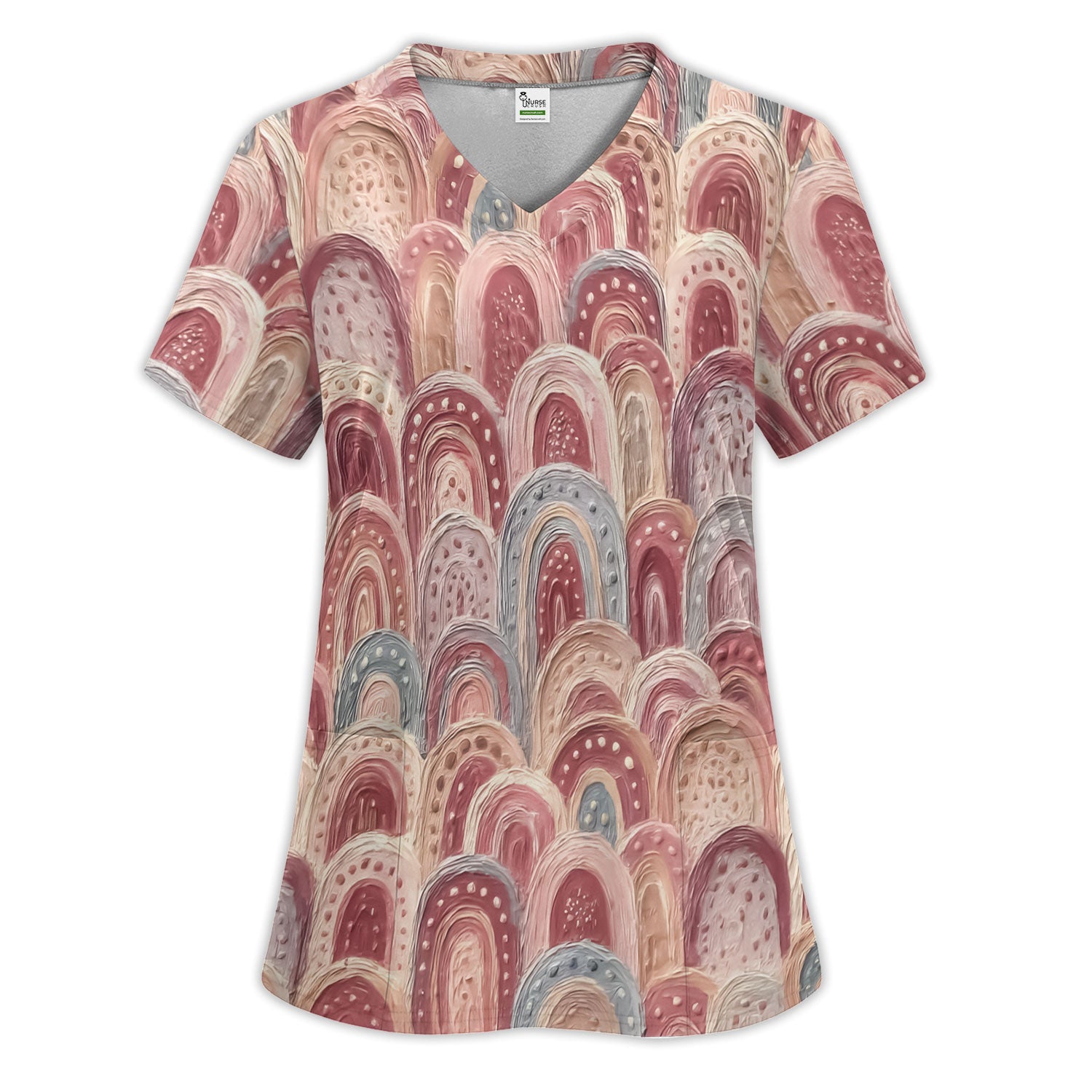 Aboriginal Dot Painting Scrub Set, Tracks And Dreamtime Journey Lines Medical Pattern Shirt, Breathable Fabrics Nursing Uniform