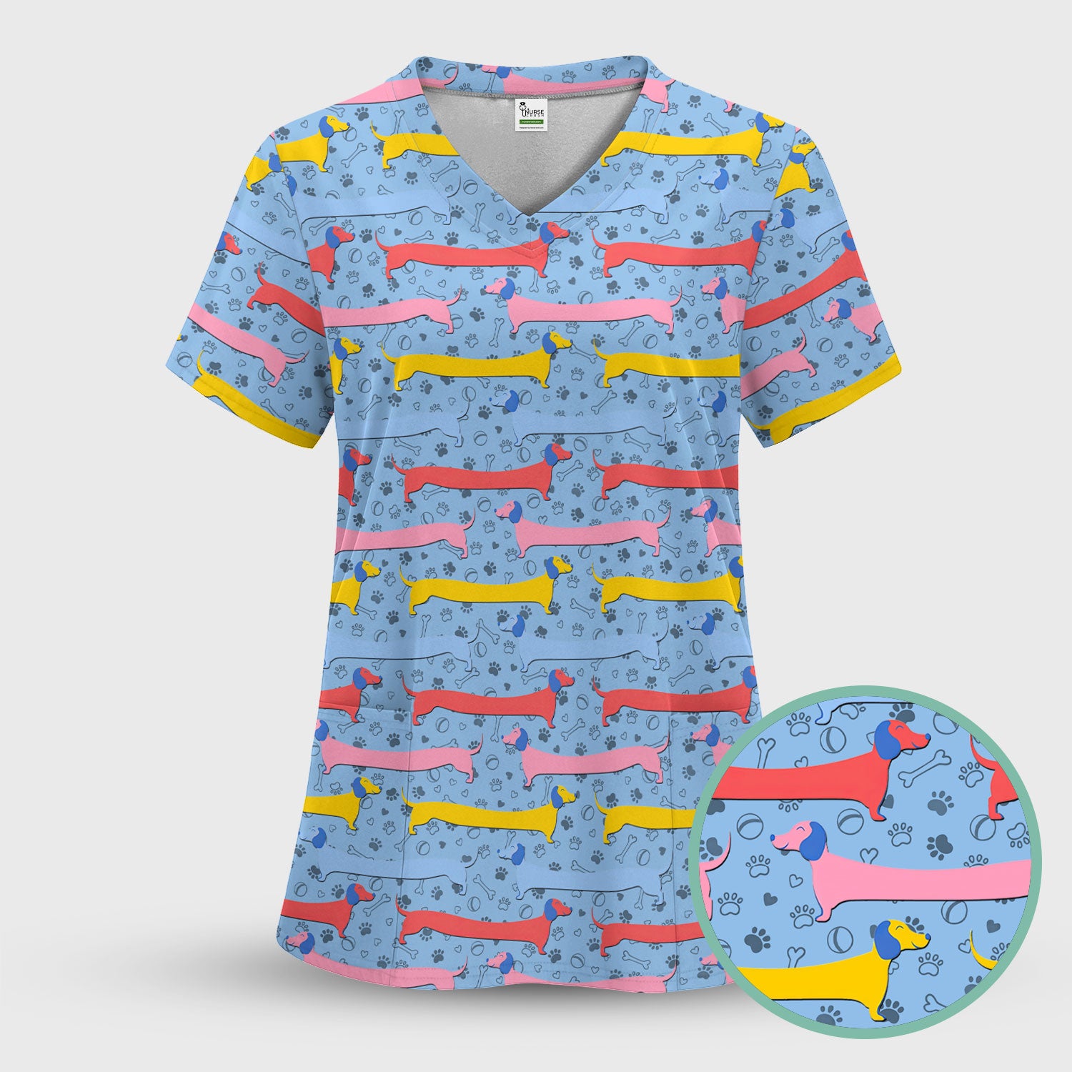 It’s Been a Long Day Dachshund Scrub Top - Funny Wiener Dog Nurse Shirt for Women - Cute Medical Workwear for RN LPN CNA