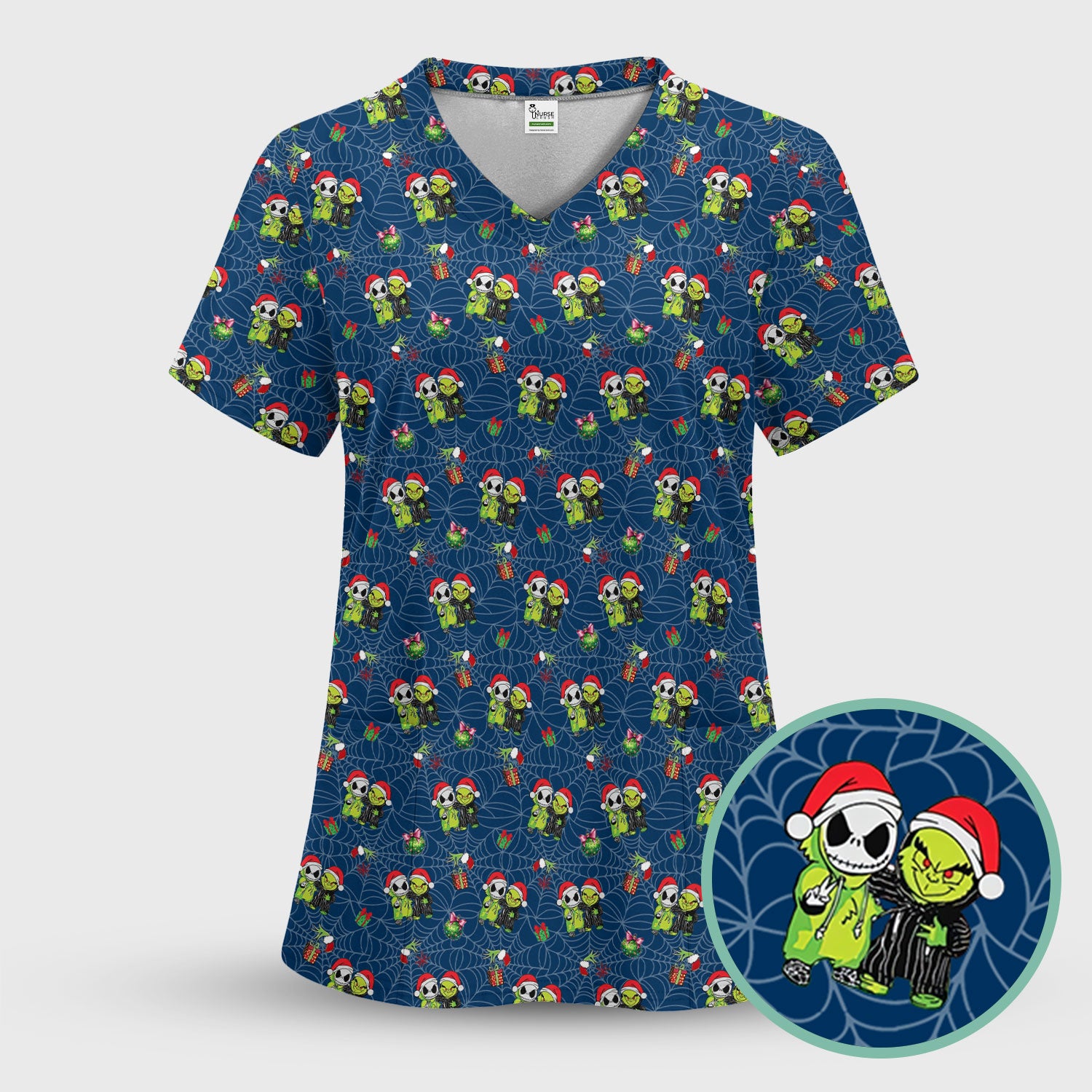 Merry Grinchmas Before Christmas Scrub Top - Funny Holiday Nurse Shirt - Til This Season Gift for RN LPN CNA
