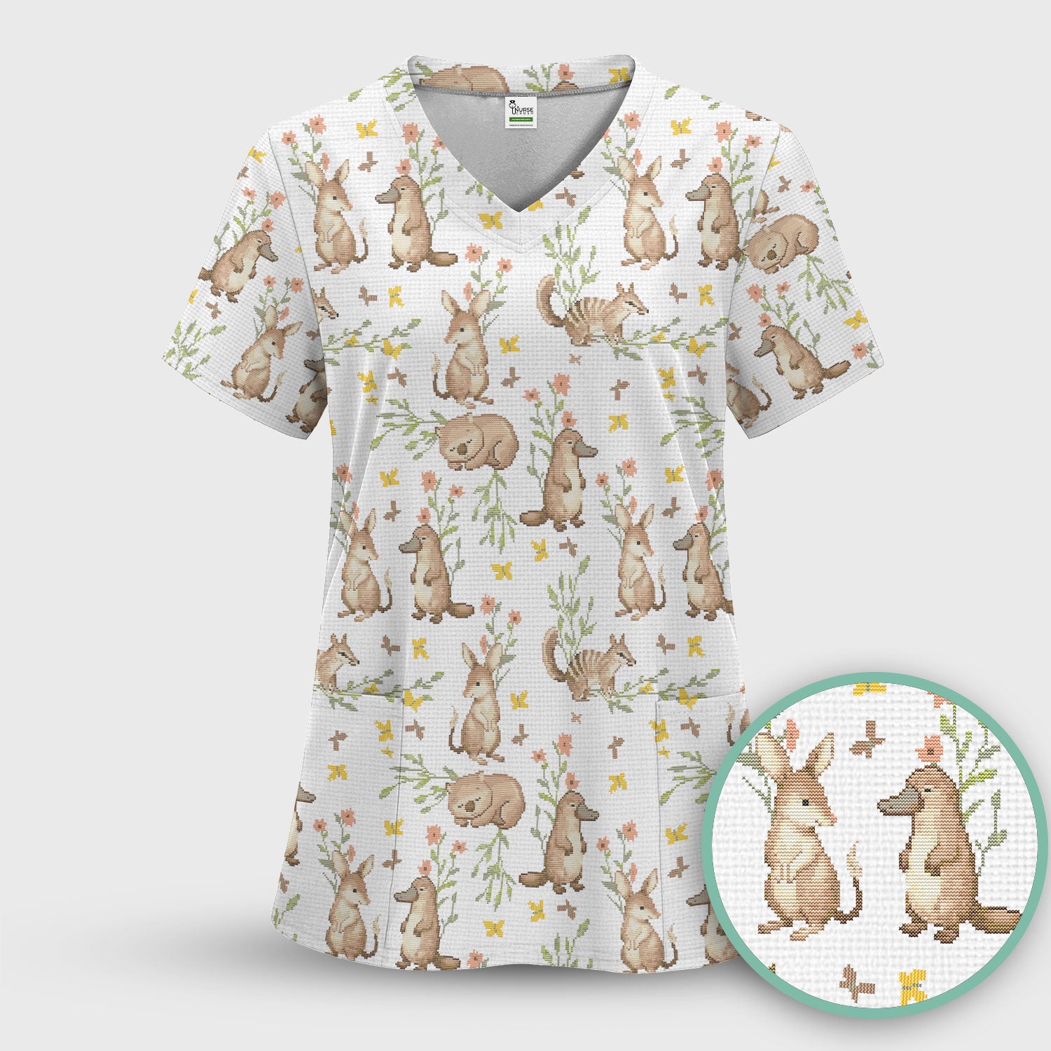 Australian Baby NICU Nurse Scrub Set, Pediatric Nursing Uniform, Comfortable Scrubs For Nurses