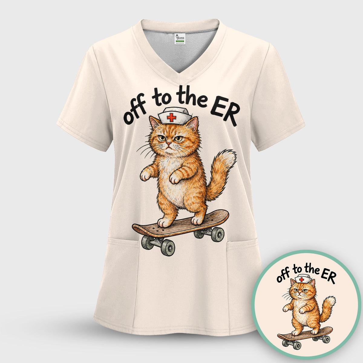 Off To The ER Skateboarding Cat T-Shirt