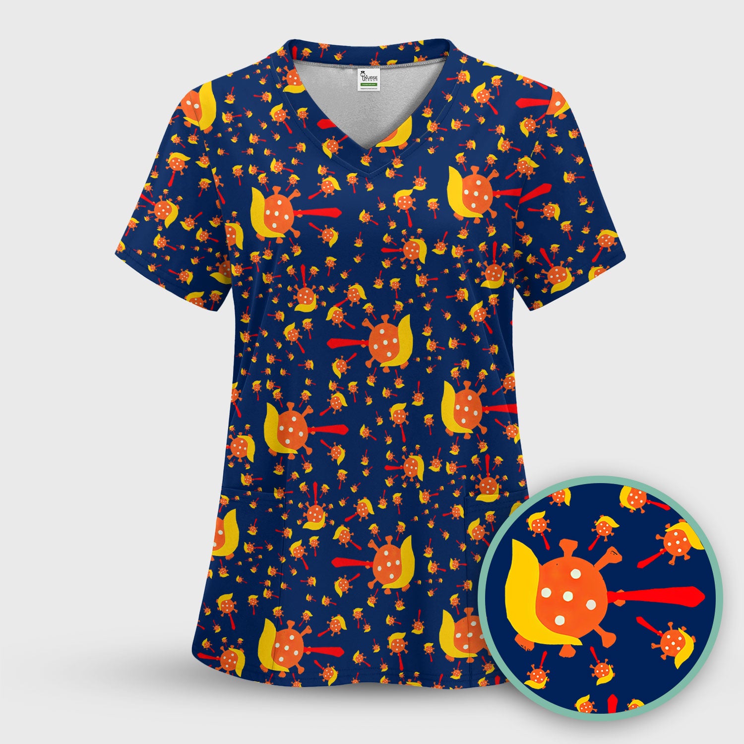 The Deadliest Virus Is Ignorance Scrub Top - Black Nursing Uniform - Comfortable Scrubs for Women