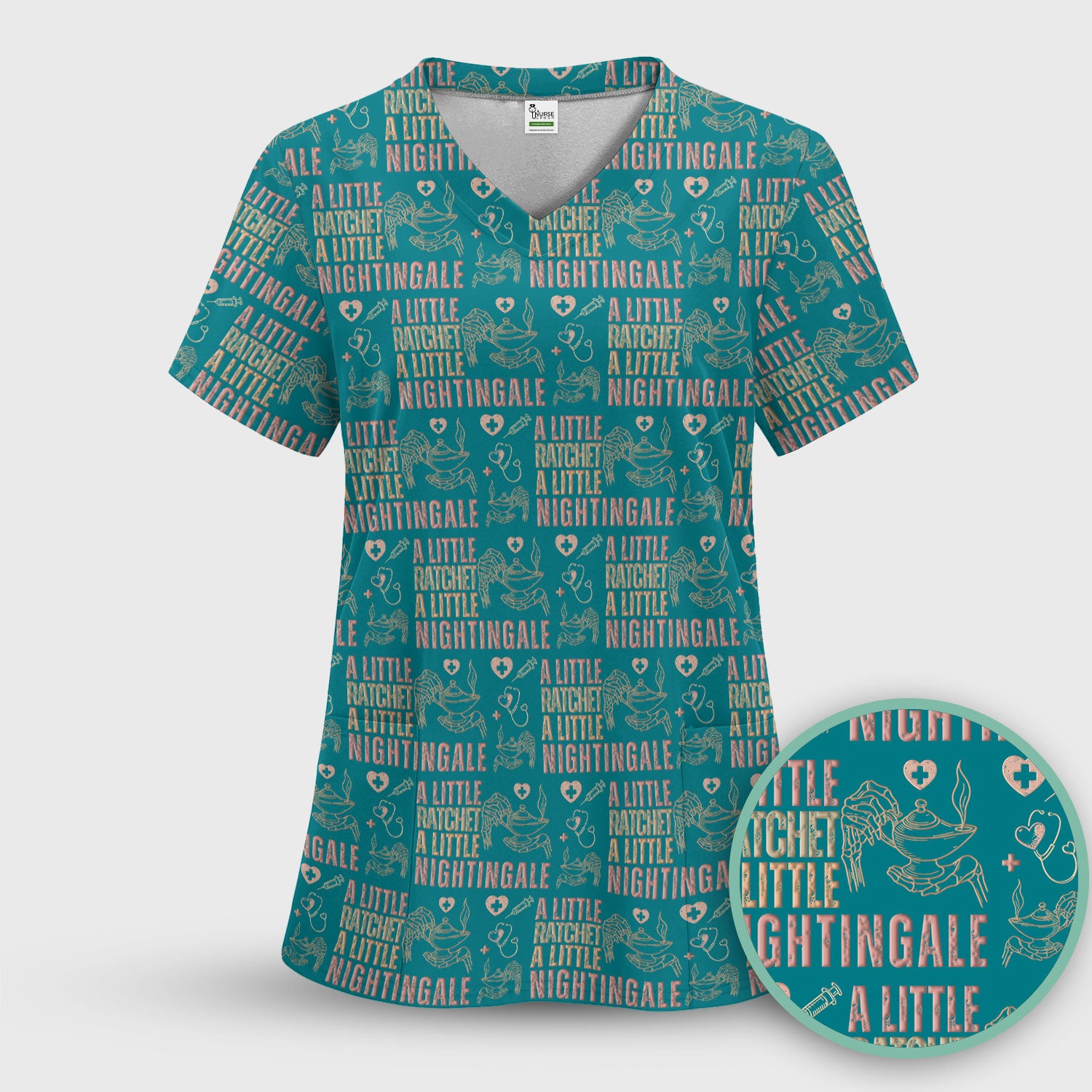 A Little Ratchet A Little Nightingale Nurse Scrub Top, Breathable Fabrics Nursing Uniform