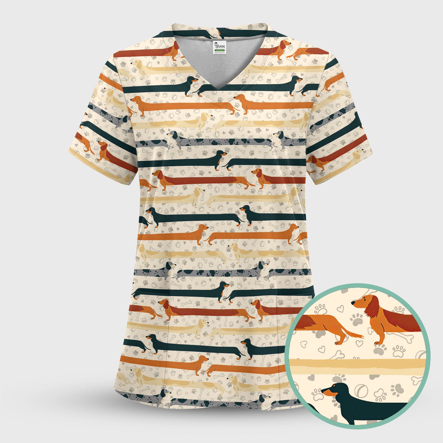 Cute Dachshund Scrub Top for Women - It’s Been a Long Day Wiener Dog Shirt - Cute Sausage Dog Nurse Uniform Gift