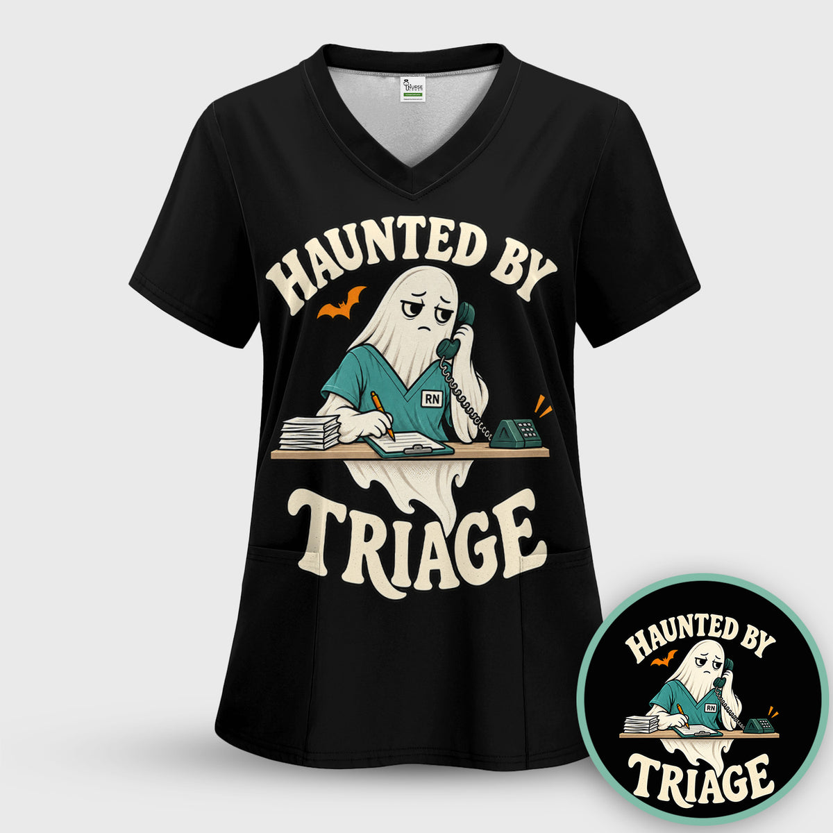 Funny Halloween Triage Nurse Ghost T-Shirt
