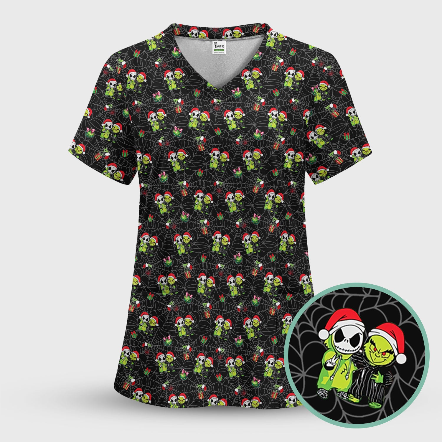 Merry Grinchmas Before Christmas Scrub Top - Funny Holiday Nurse Shirt - Til This Season Gift for RN LPN CNA