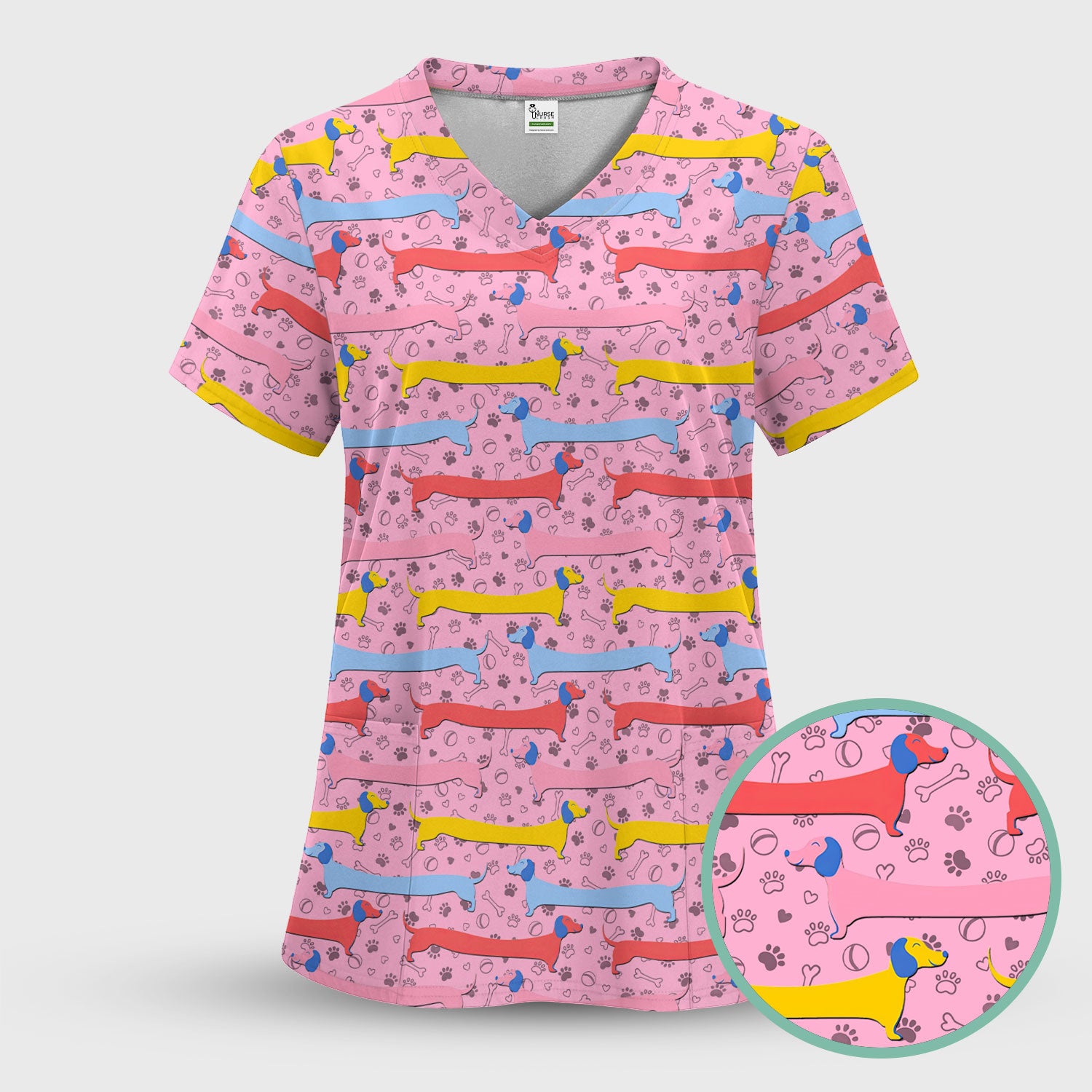 It’s Been a Long Day Dachshund Scrub Top - Funny Wiener Dog Nurse Shirt for Women - Cute Medical Workwear for RN LPN CNA