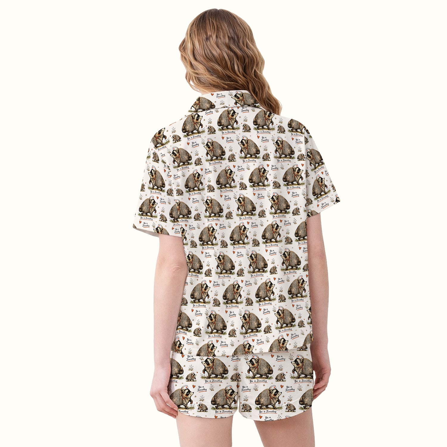 Funny Be A Jimothy Opossum Nurse Pajama Set, Soft Breathable Fabric Comfortable Sleepwear