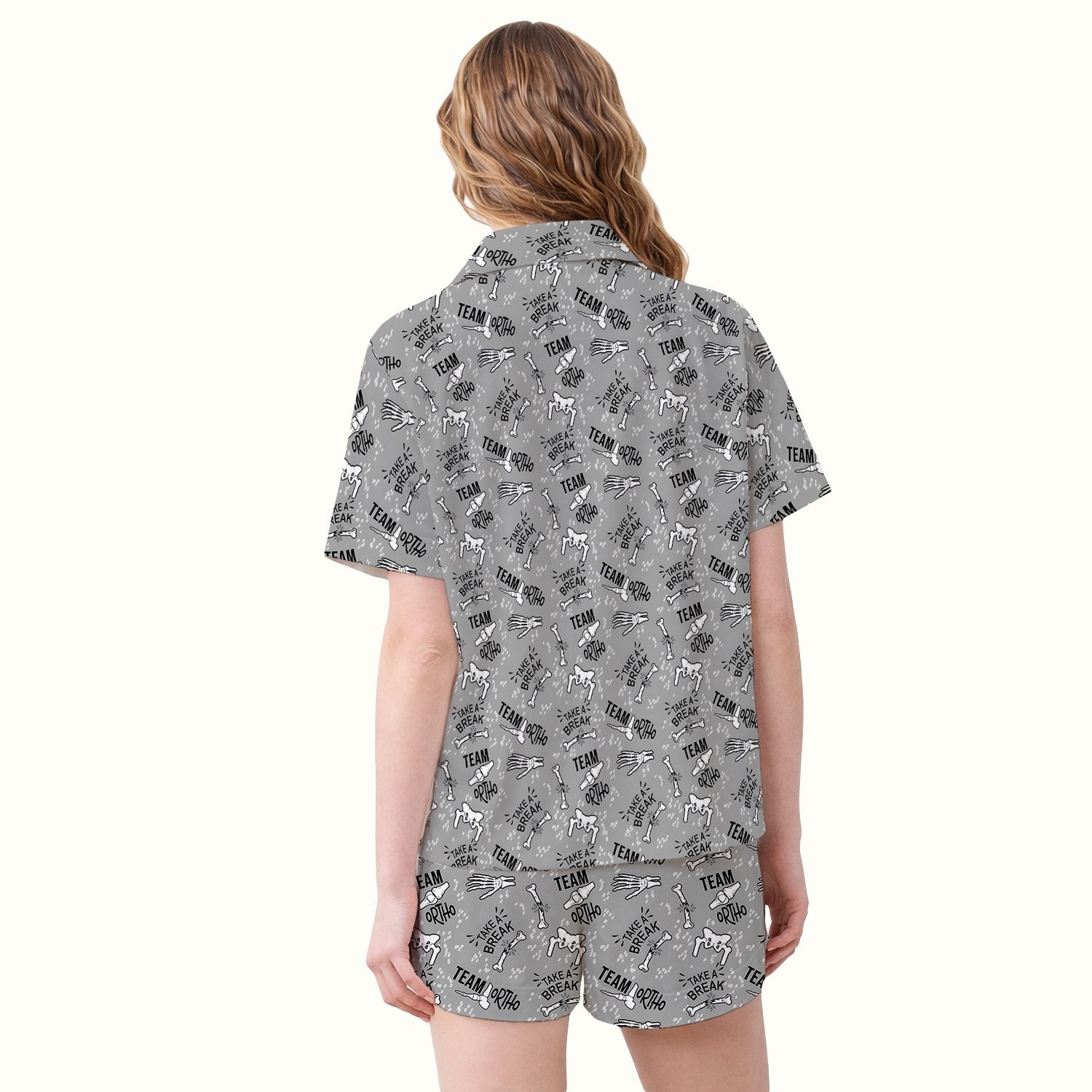 Team Ortho Bone Joint Print Pajama Set, Breathable Fabrics Uniform