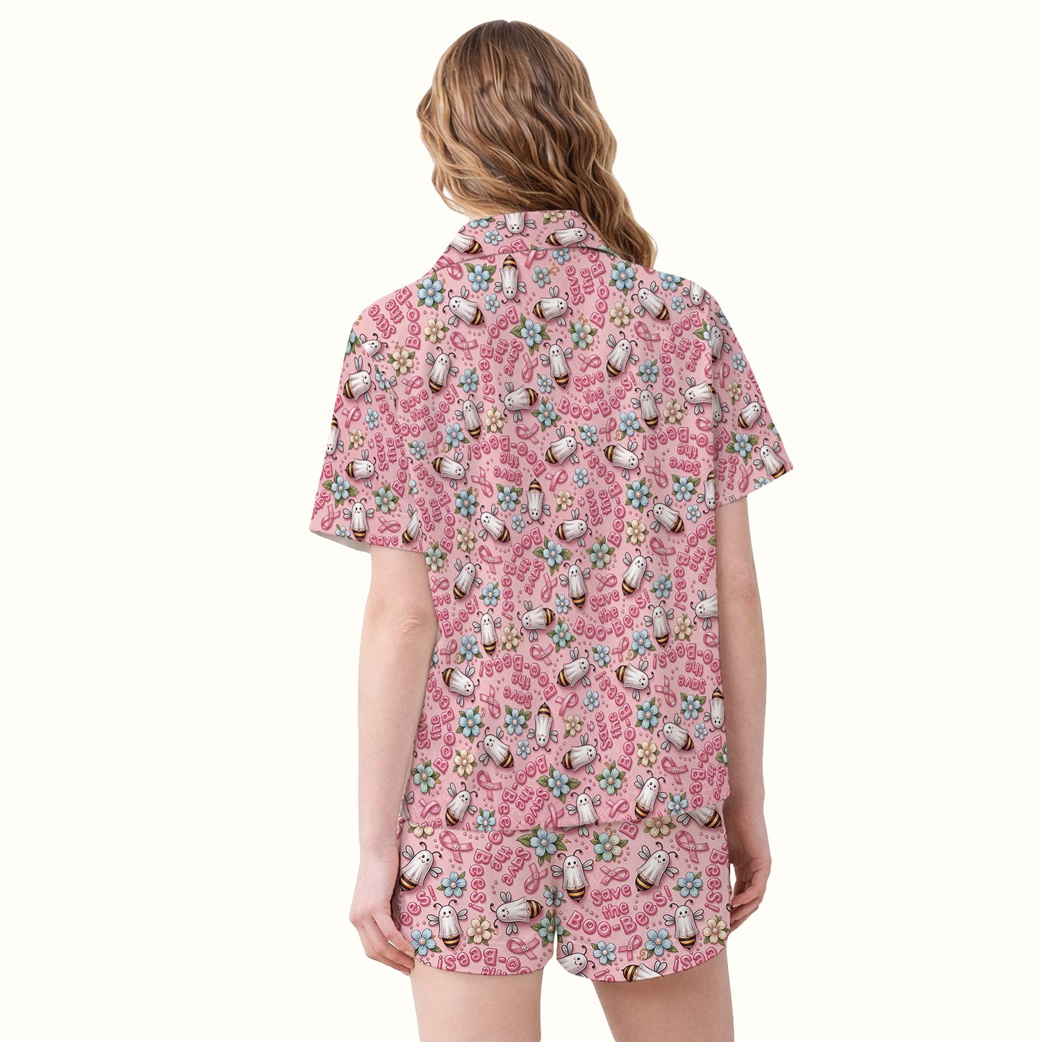 Save The Boo-Bees with Ribbon Pajama Set, Soft Breathable Fabric Comfortable Sleepwear