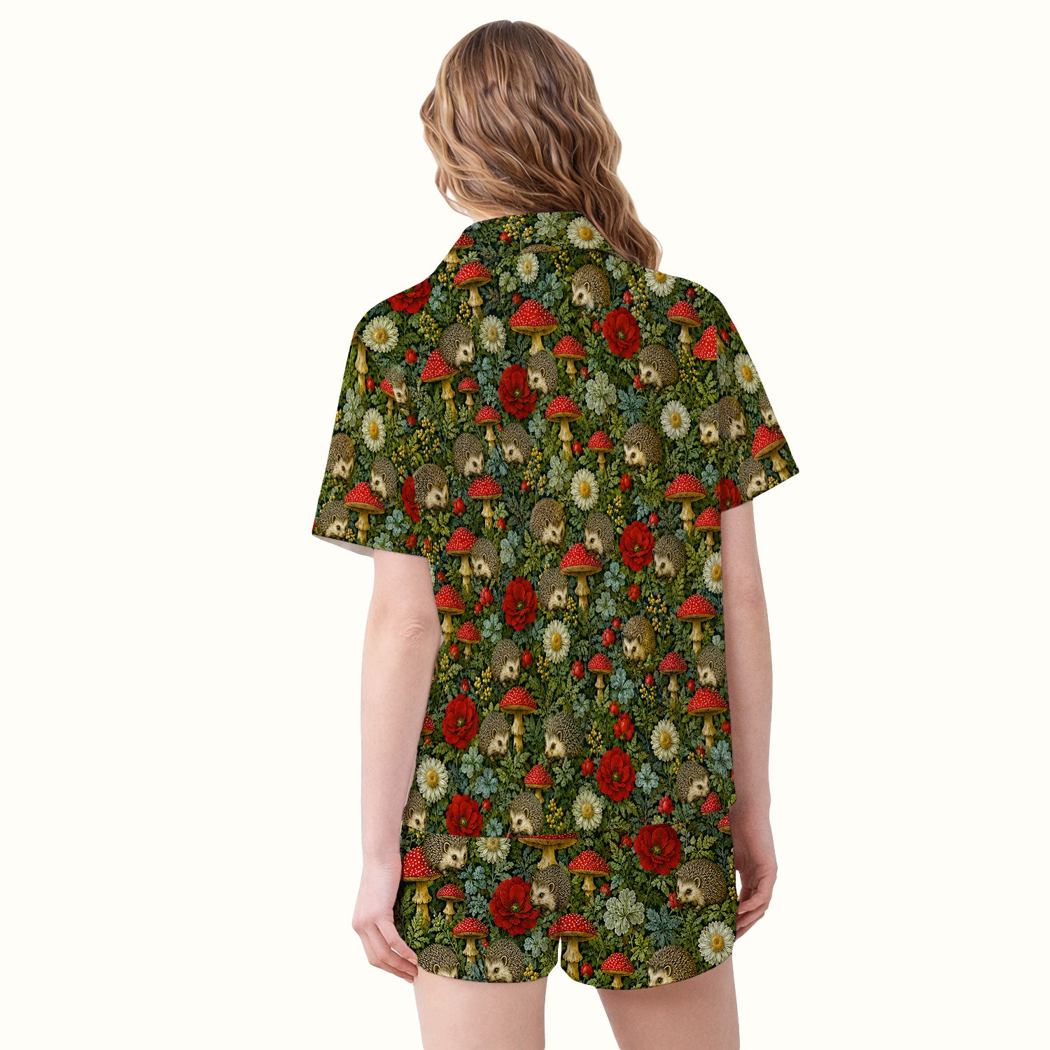 Enchanted Woodland Hedgehog Nurse for Pediatric Nurses, RN, CNA, Garden Medical Pajama Set, Soft Breathable Fabric Comfortable Sleepwear