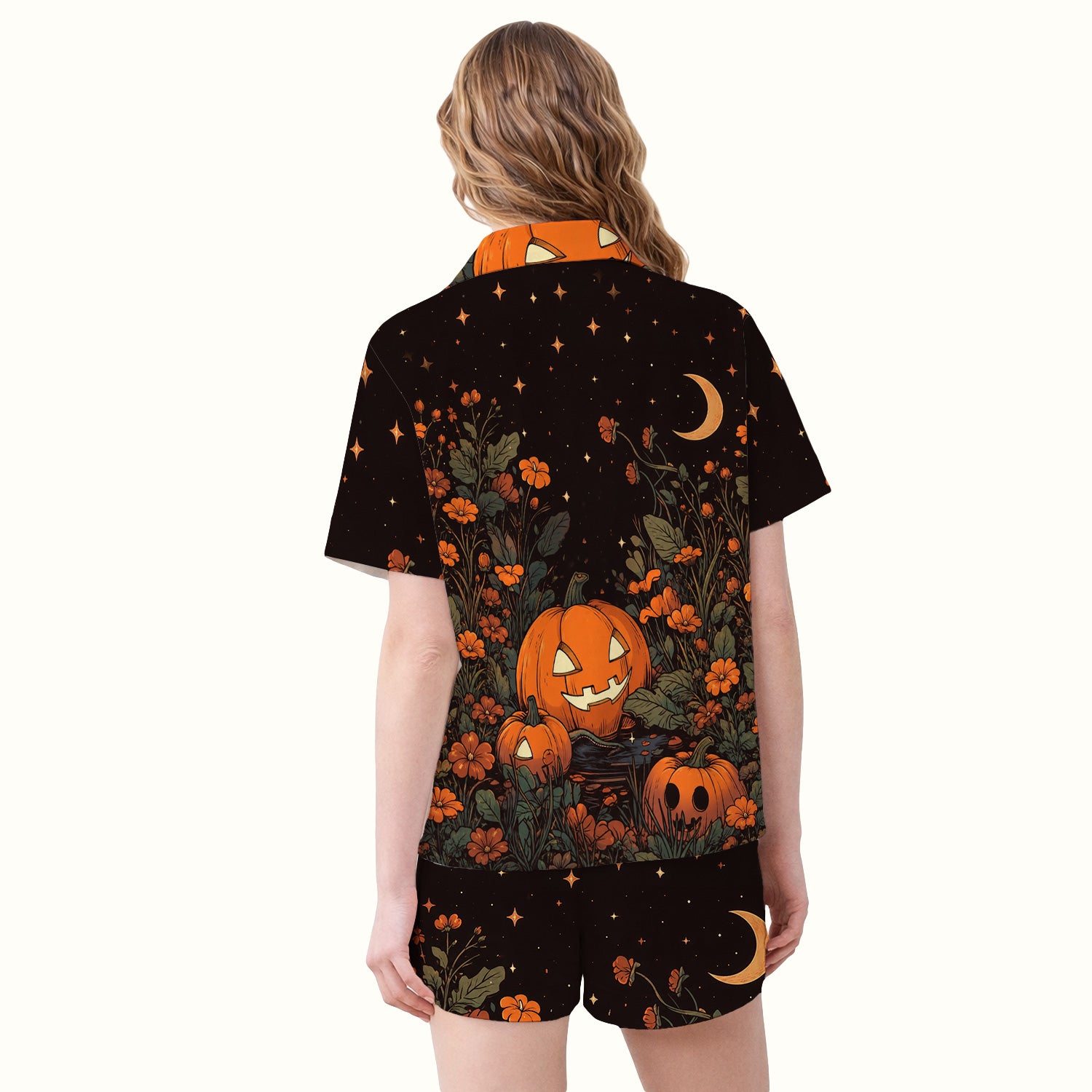 Spooky Halloween Raccoon Print Pajama Set, Soft Breathable Fabric Comfortable Sleepwear
