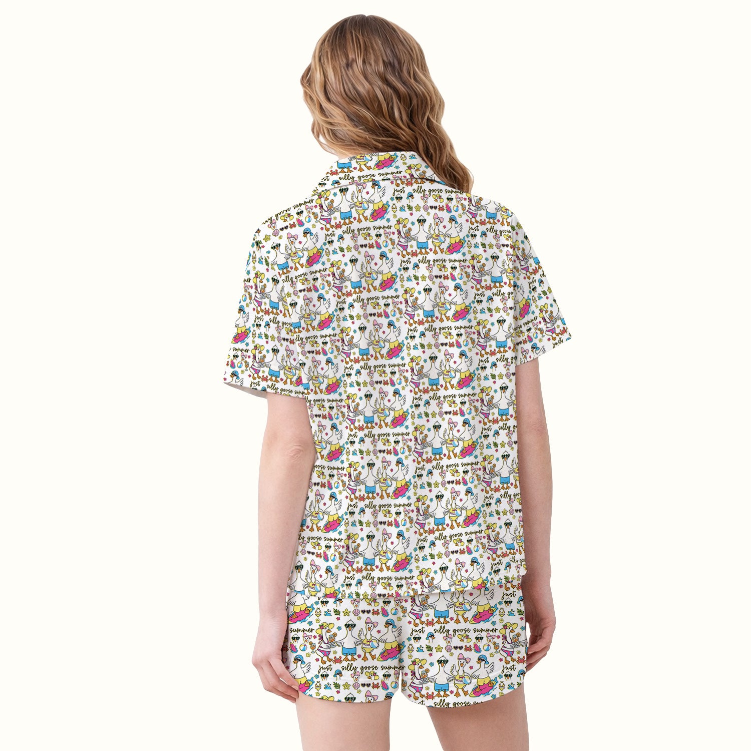 Silly Goose Summer Pattern Pajama Set, Breathable Fabrics Uniform