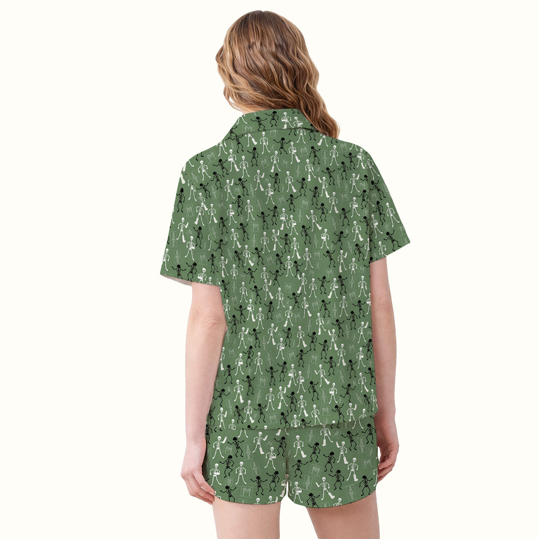 Halloween Orthopedic Skeleton Pajama Set, Breathable Fabrics Uniform