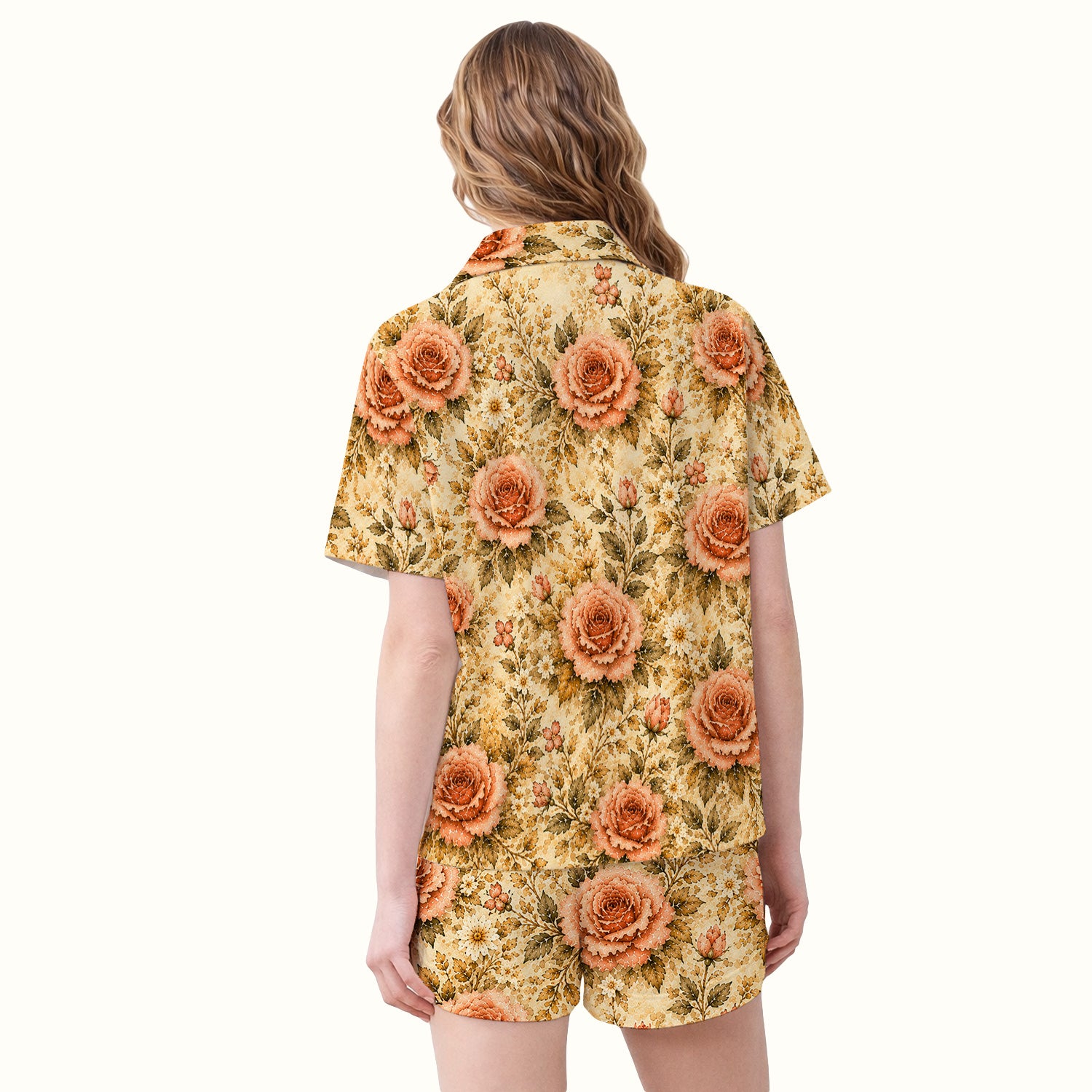 Highland Cow with Floral Farmhouse Pajama Set, Soft Breathable Fabric Comfortable Sleepwear