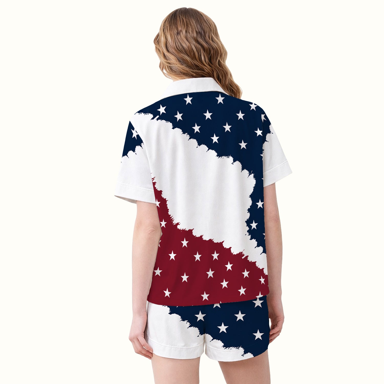 We Be People Flag Pattern Pajama Set, Soft Breathable Fabric Comfortable Sleepwear