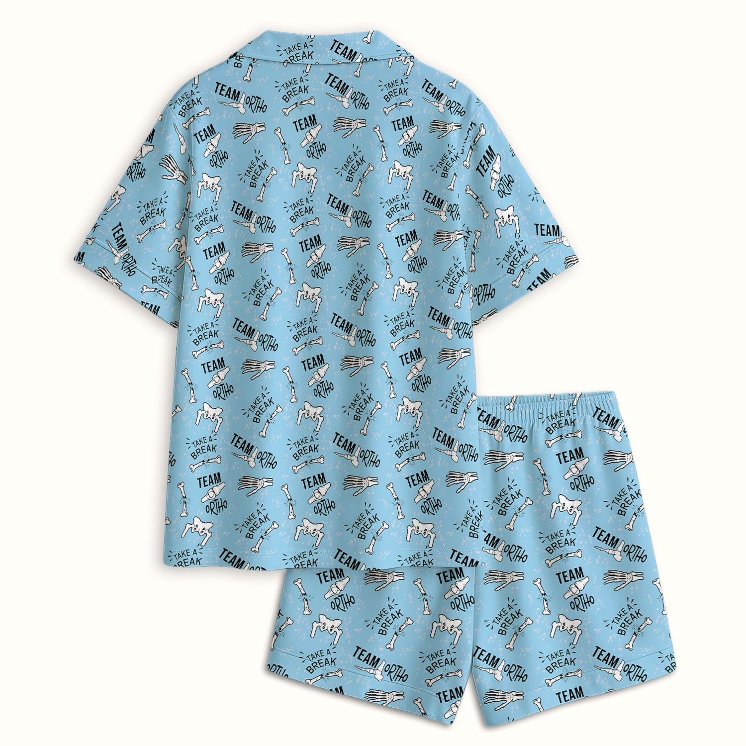 Team Ortho Bone Joint Print Pajama Set, Breathable Fabrics Uniform