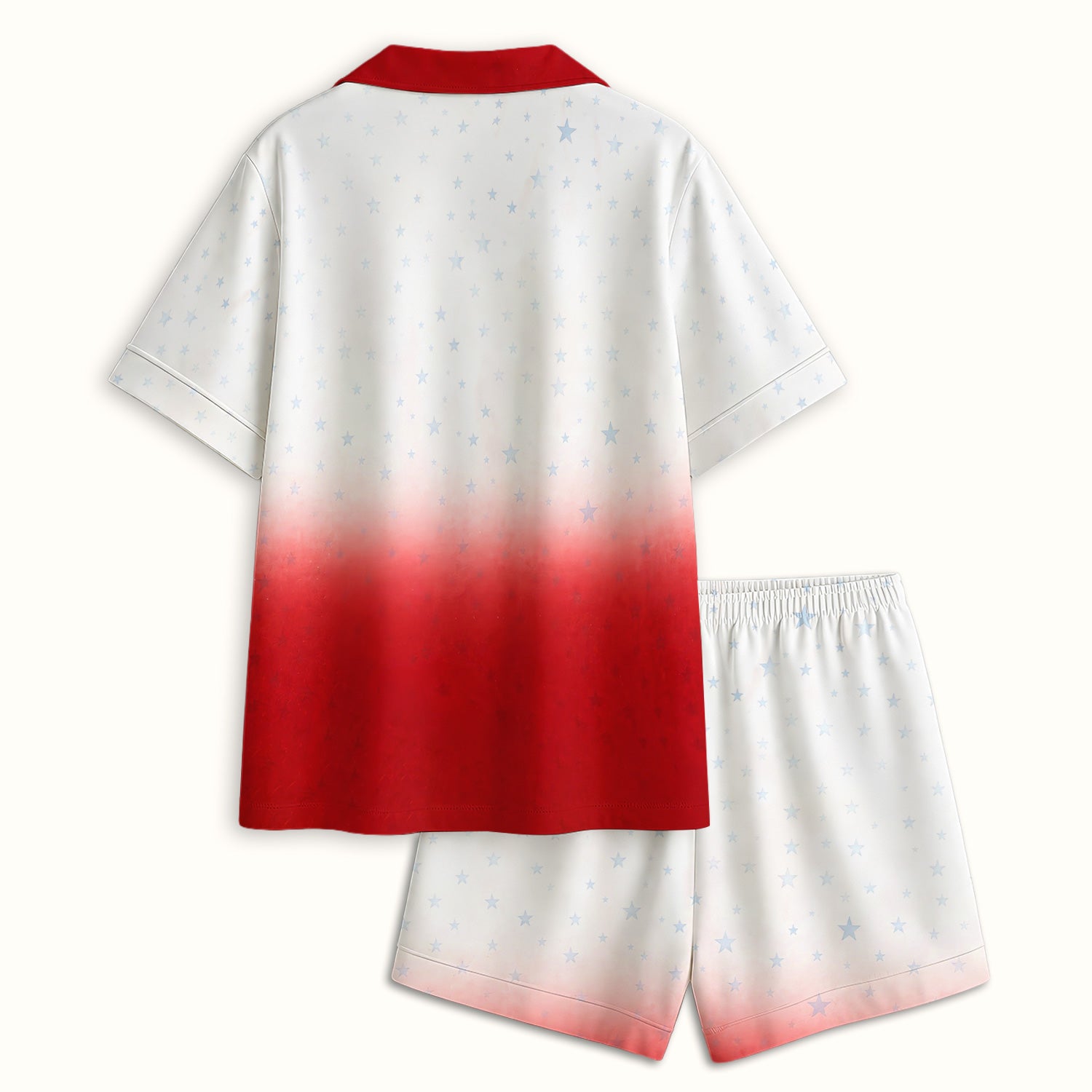Patriotic 250th Flag Floral Pattern Pajama Set, Soft Breathable Fabric Comfortable Sleepwear