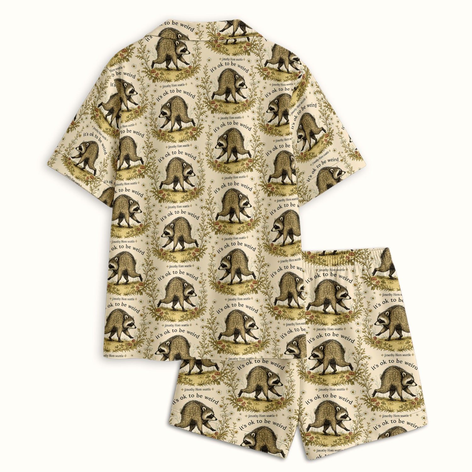 It's OK To Be Weird with Jimothy Pajama Set, Soft Breathable Fabric Comfortable Sleepwear