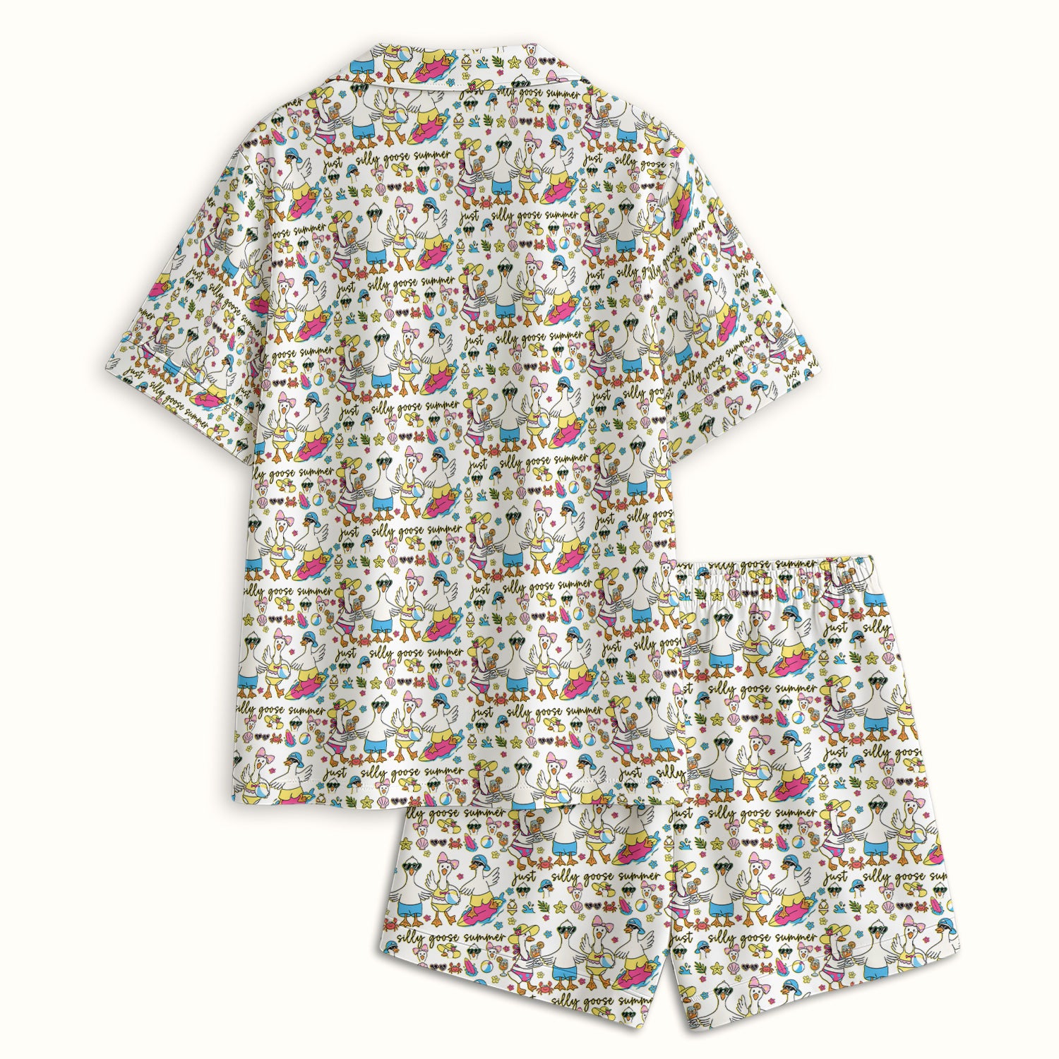 Silly Goose Summer Pattern Pajama Set, Breathable Fabrics Uniform