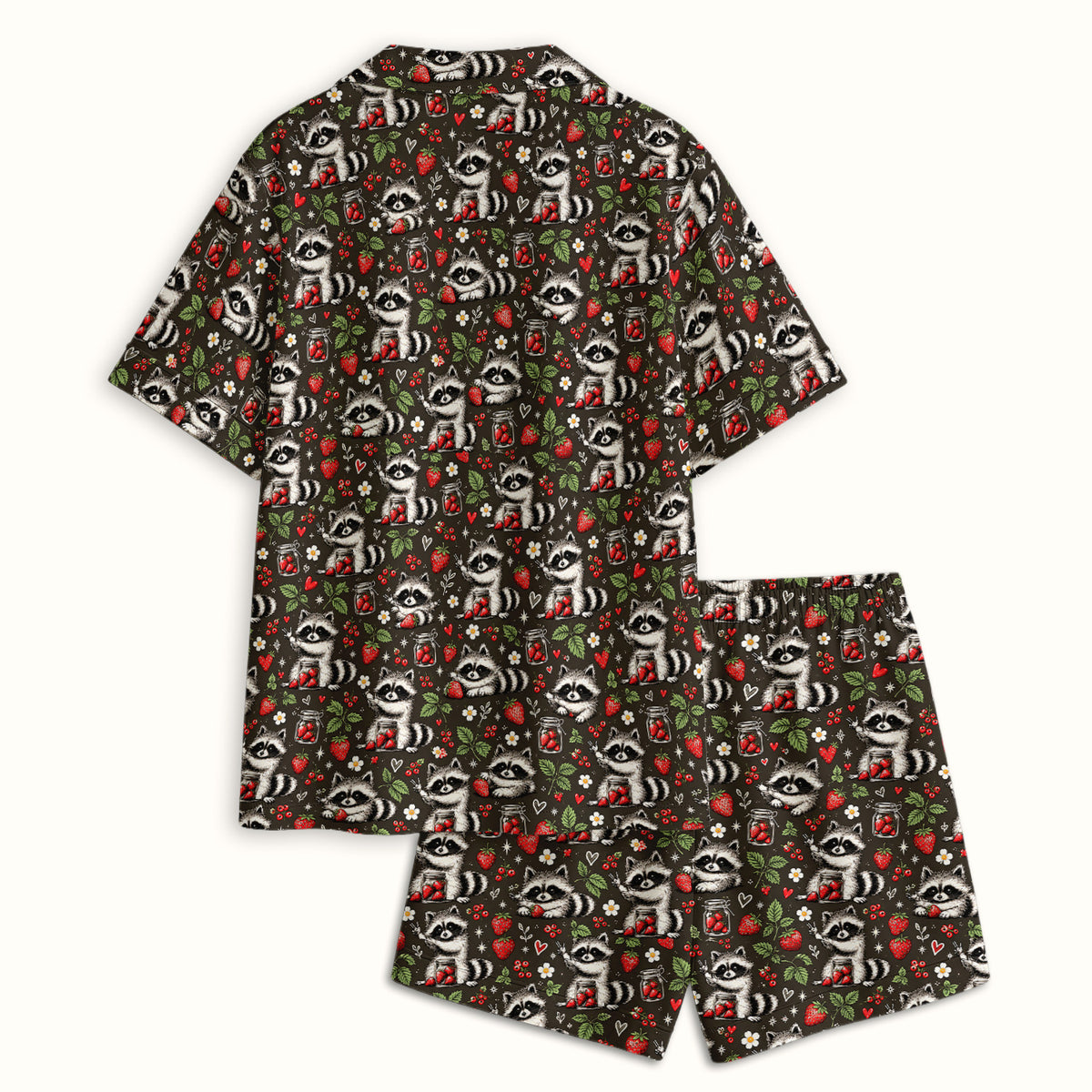 Buntes Pyjama-Set mit Neon-Katzengesichtern, weicher, atmungsaktiver Stoff, bequeme Nachtwäsche