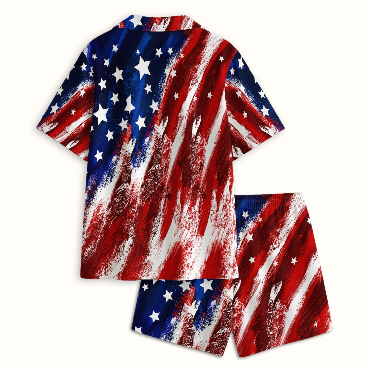 Patriotic American Flag Nurse Scrub Top for RN, CNA, Healthcare Workers, USA Medical Uniform Pajama Set, Soft Breathable Fabric Comfortable Sleepwear
